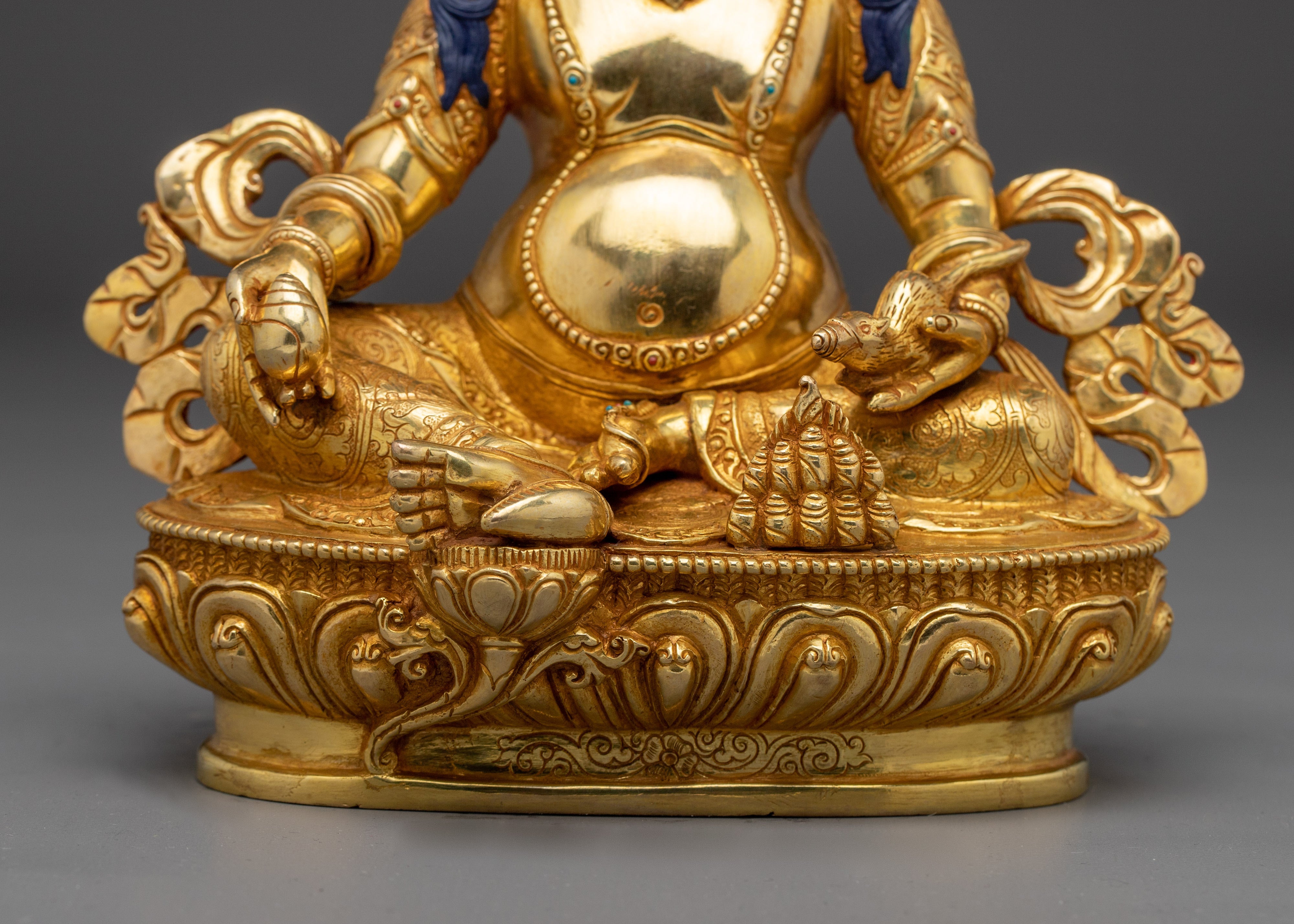 Dzambhala, Tibetan Prosperity | Gold Gilded Himalayan Icon