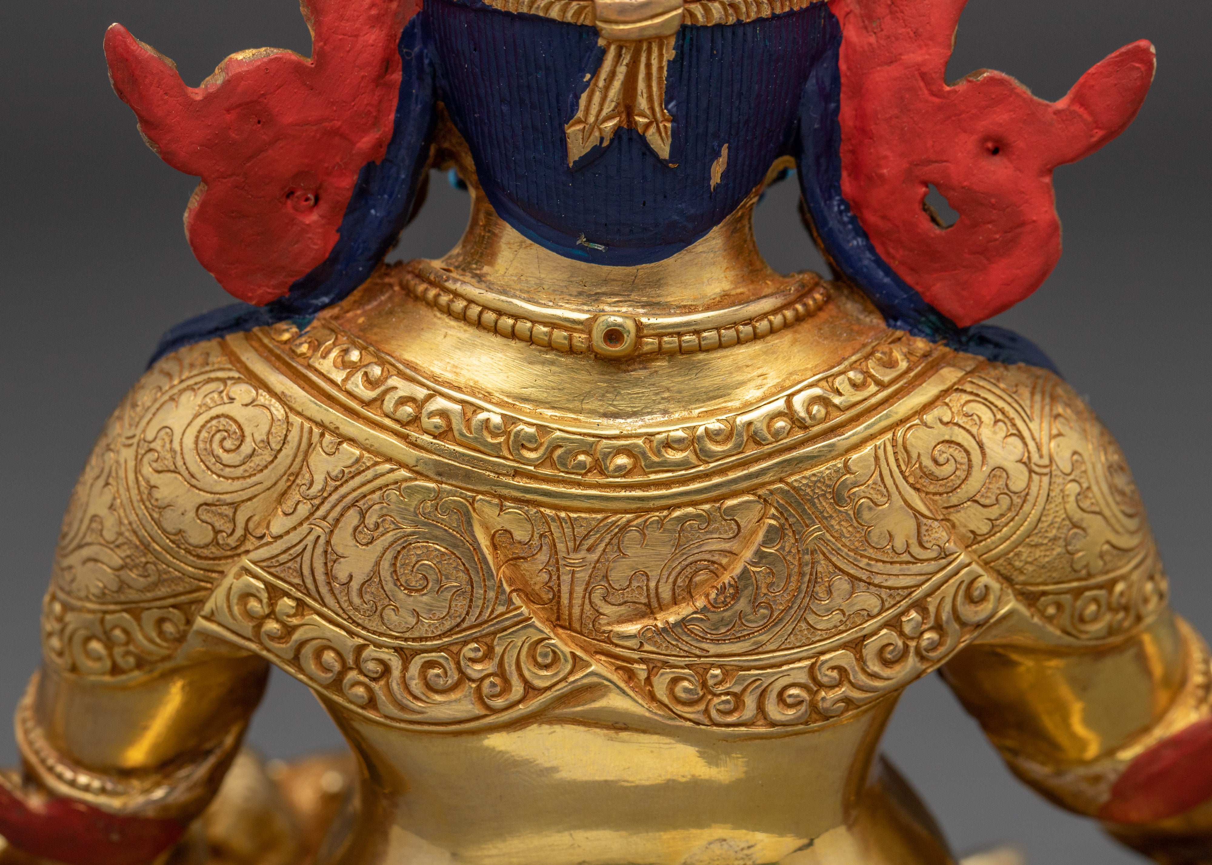 Dzambhala, Tibetan Prosperity | Gold Gilded Himalayan Icon