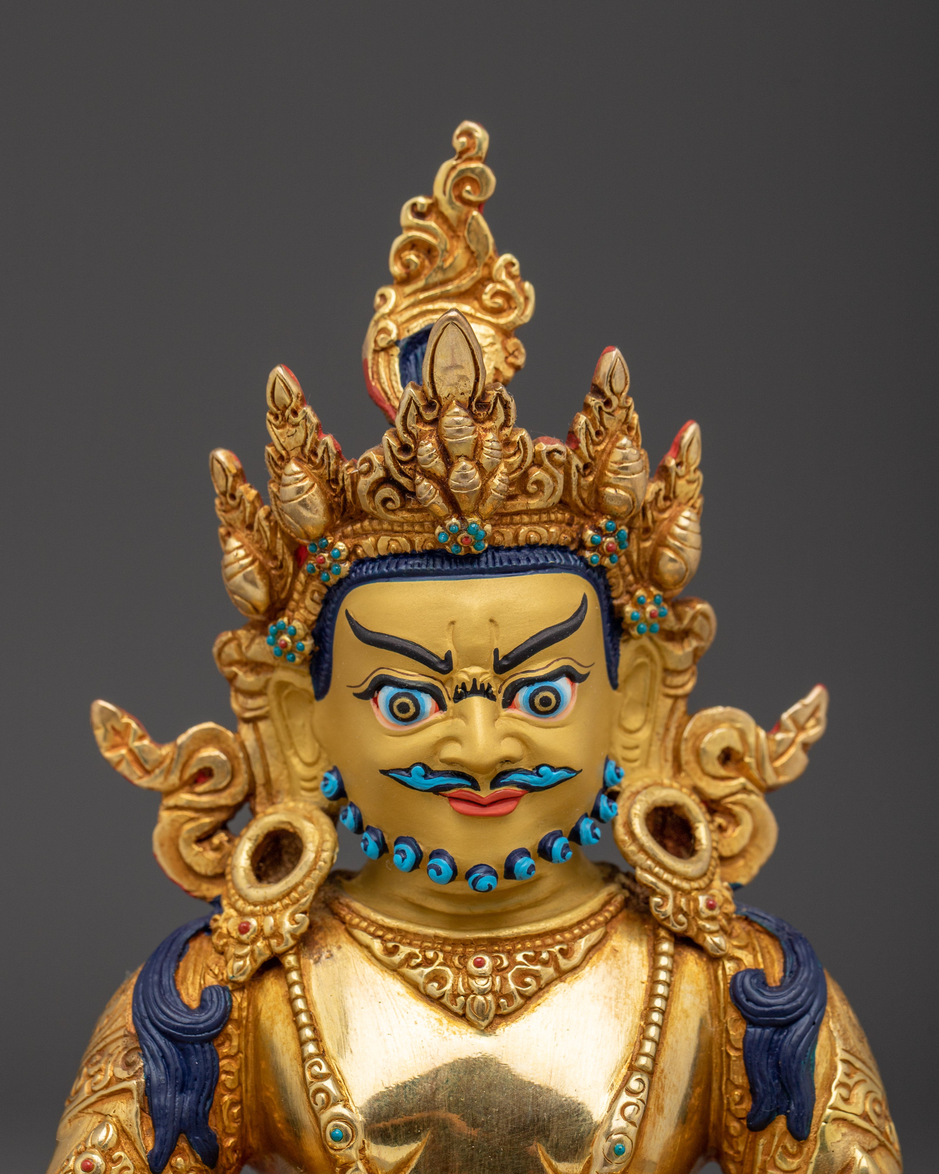 Dzambhala, Tibetan Prosperity | Gold Gilded Himalayan Icon