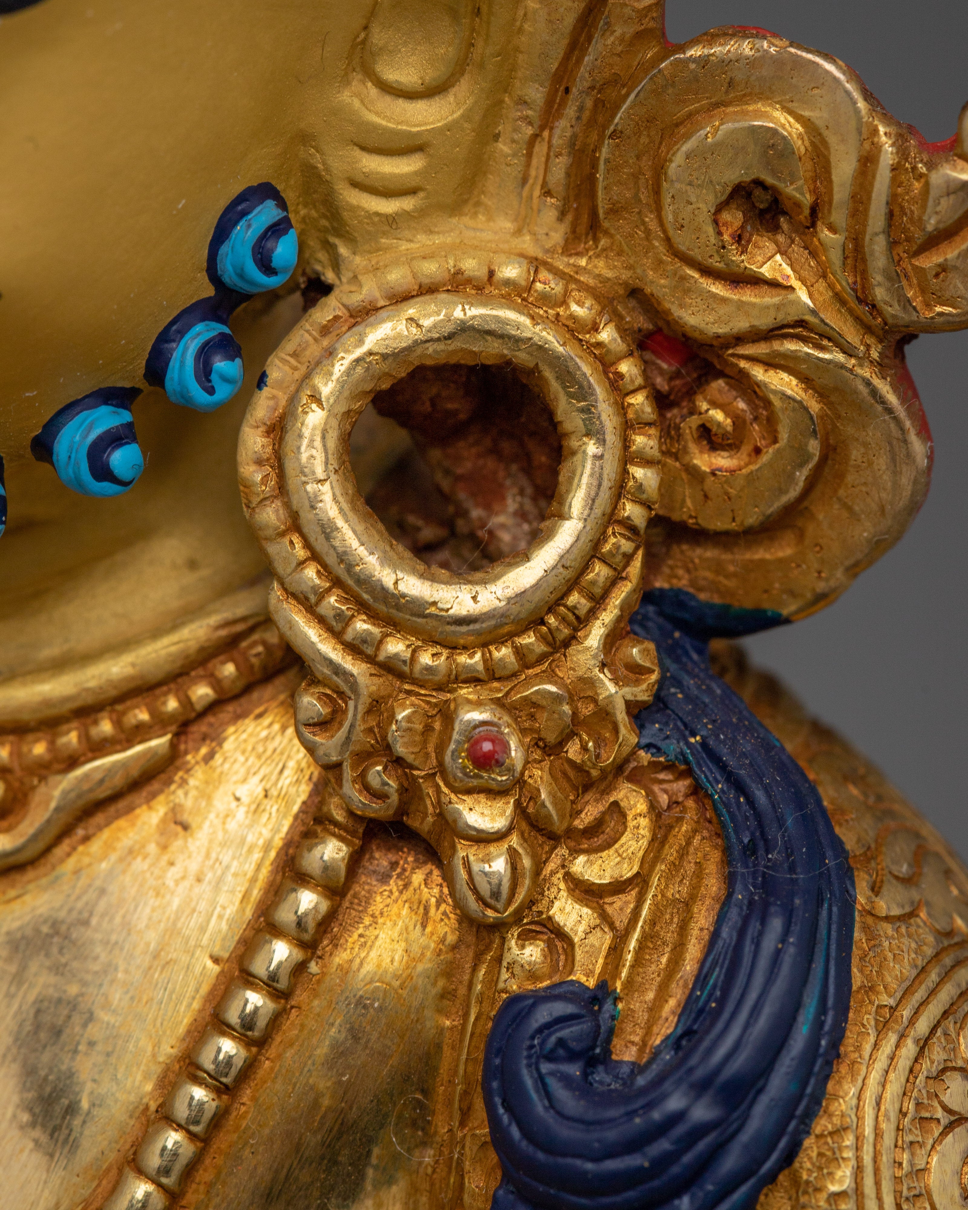 Dzambhala, Tibetan Prosperity | Gold Gilded Himalayan Icon