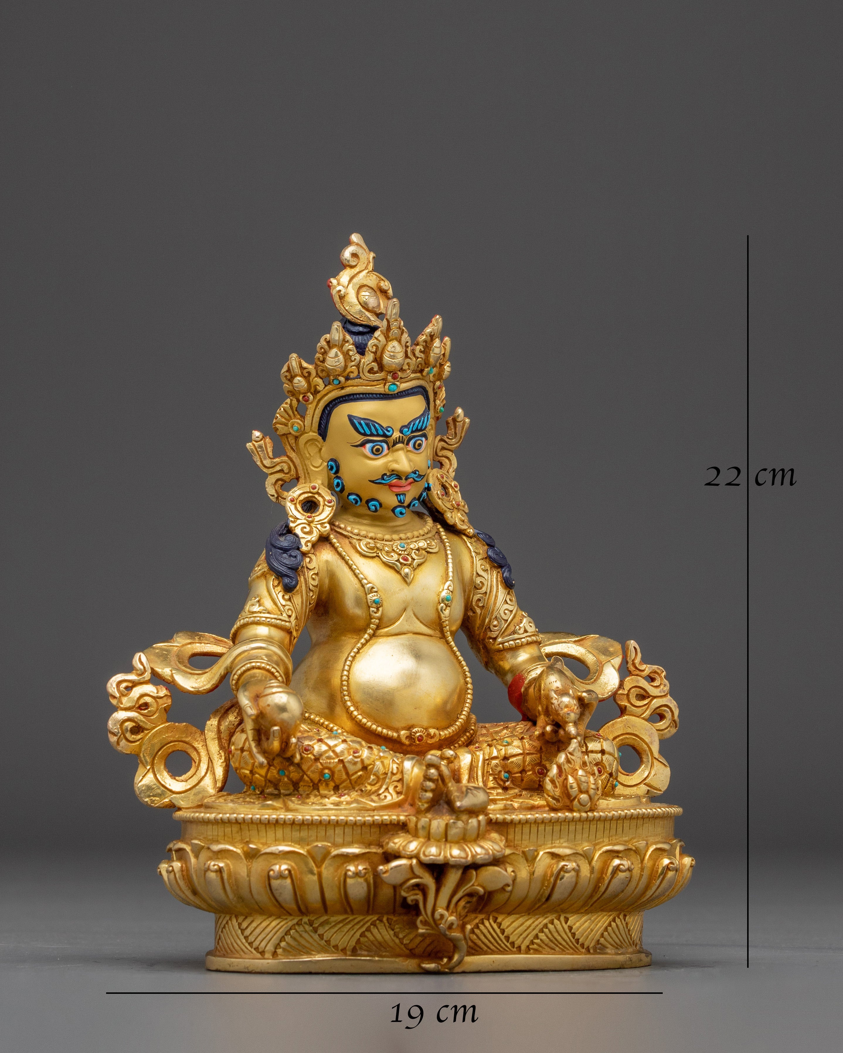 Dzambhala, Prosperity Figure | Gold Gilded Vajrayana Art