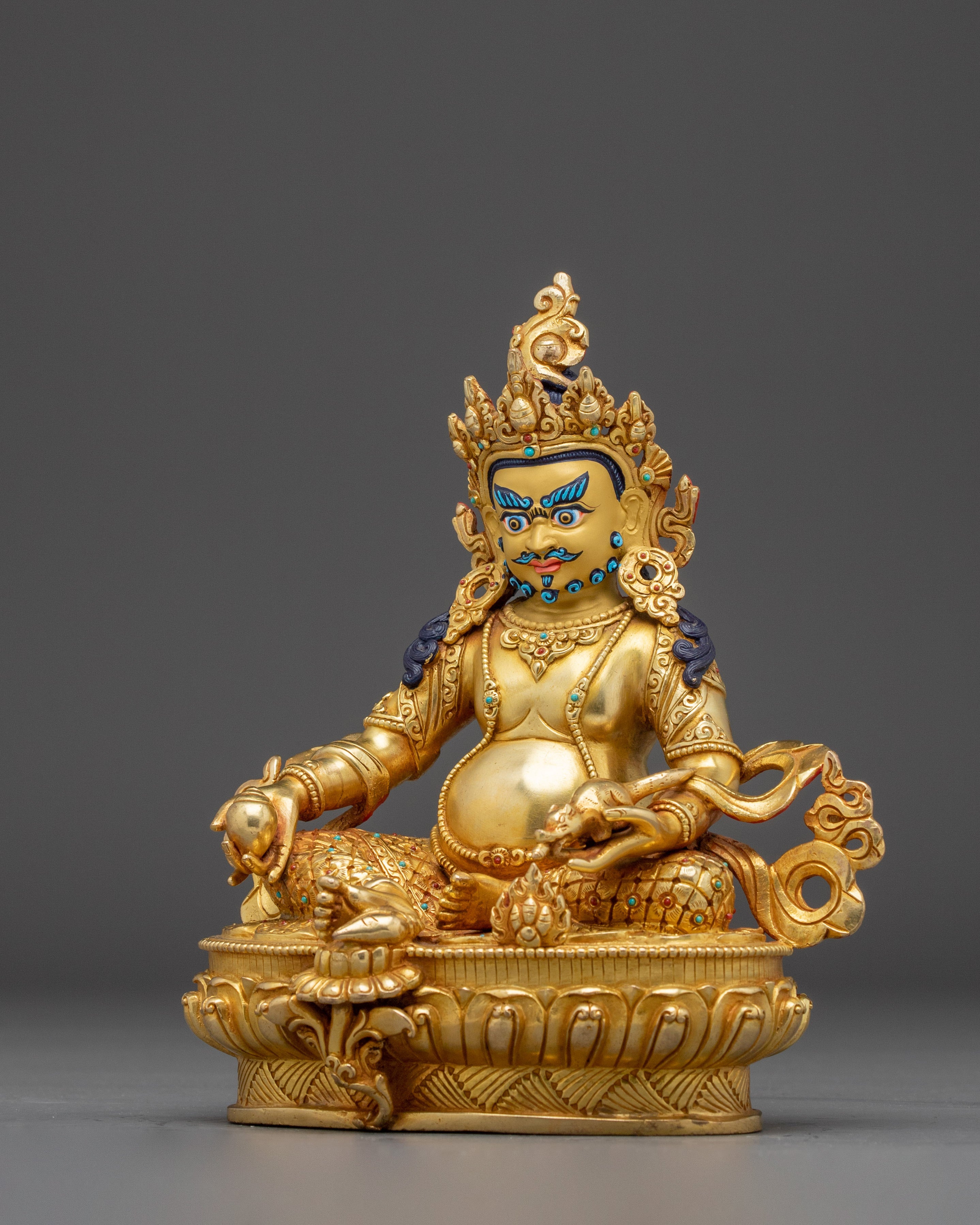 Dzambhala, Prosperity Figure | Gold Gilded Vajrayana Art