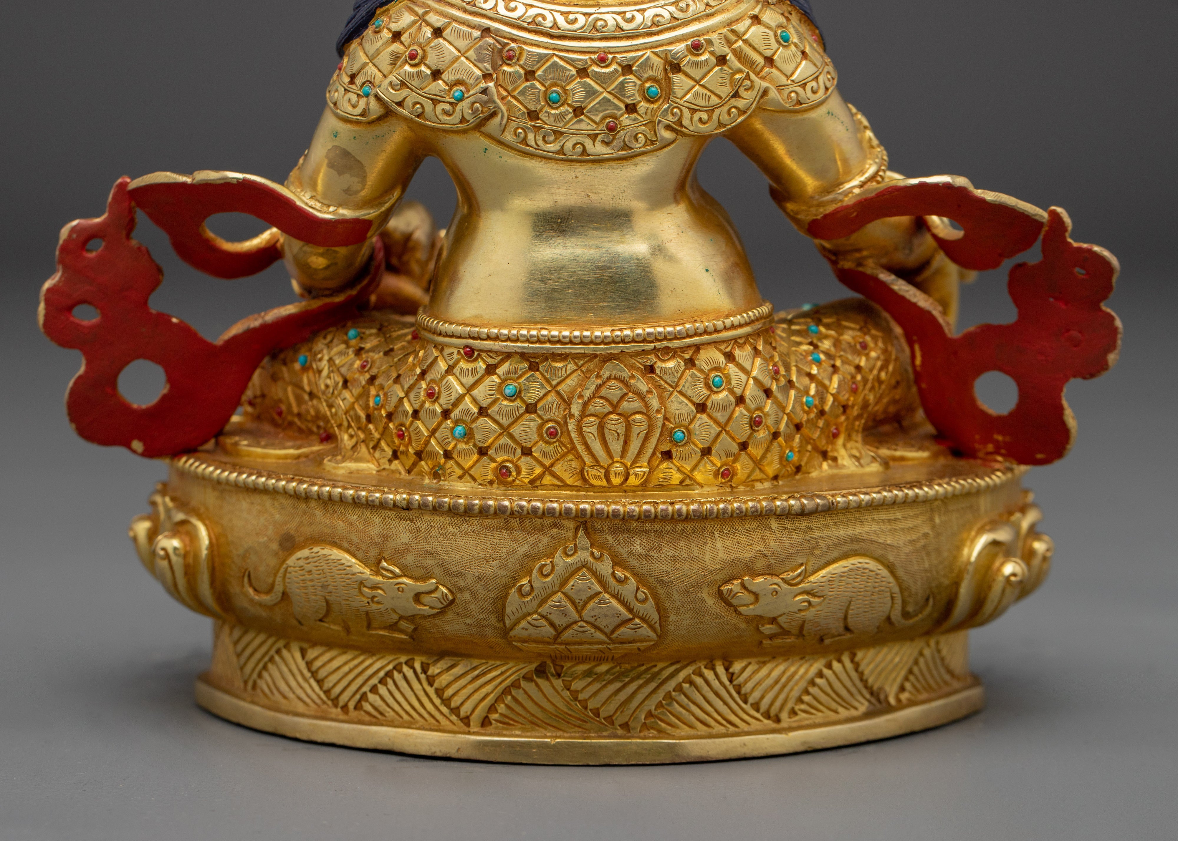 Dzambhala, Prosperity Figure | Gold Gilded Vajrayana Art