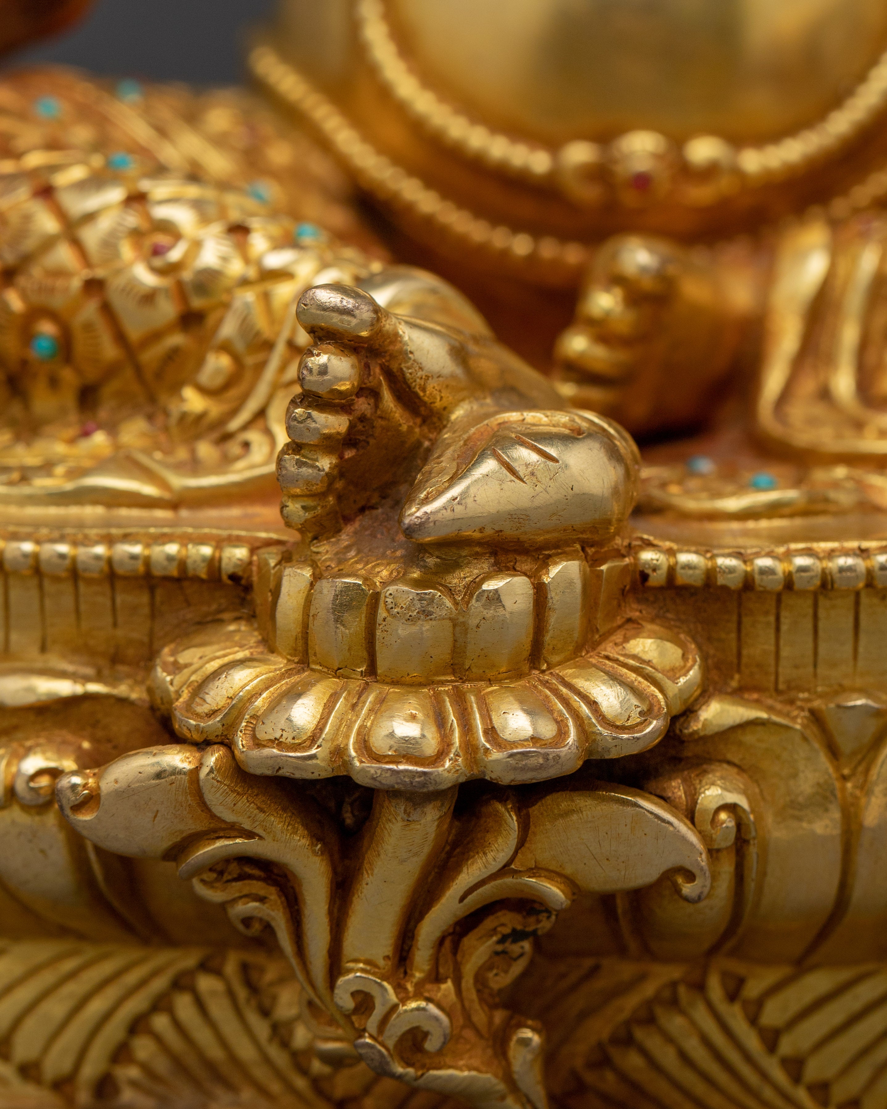 Dzambhala, Prosperity Figure | Gold Gilded Vajrayana Art