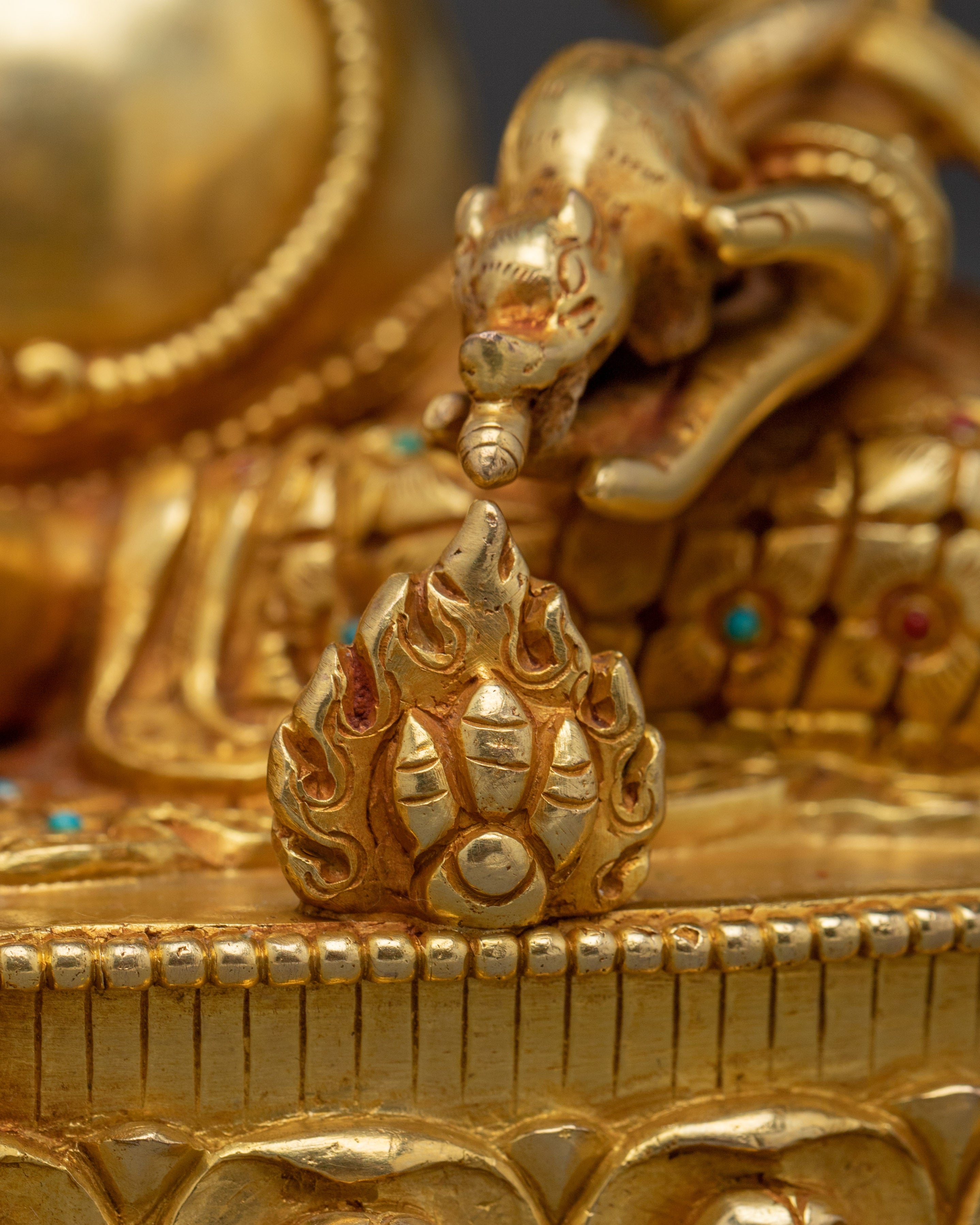 Dzambhala, Prosperity Figure | Gold Gilded Vajrayana Art