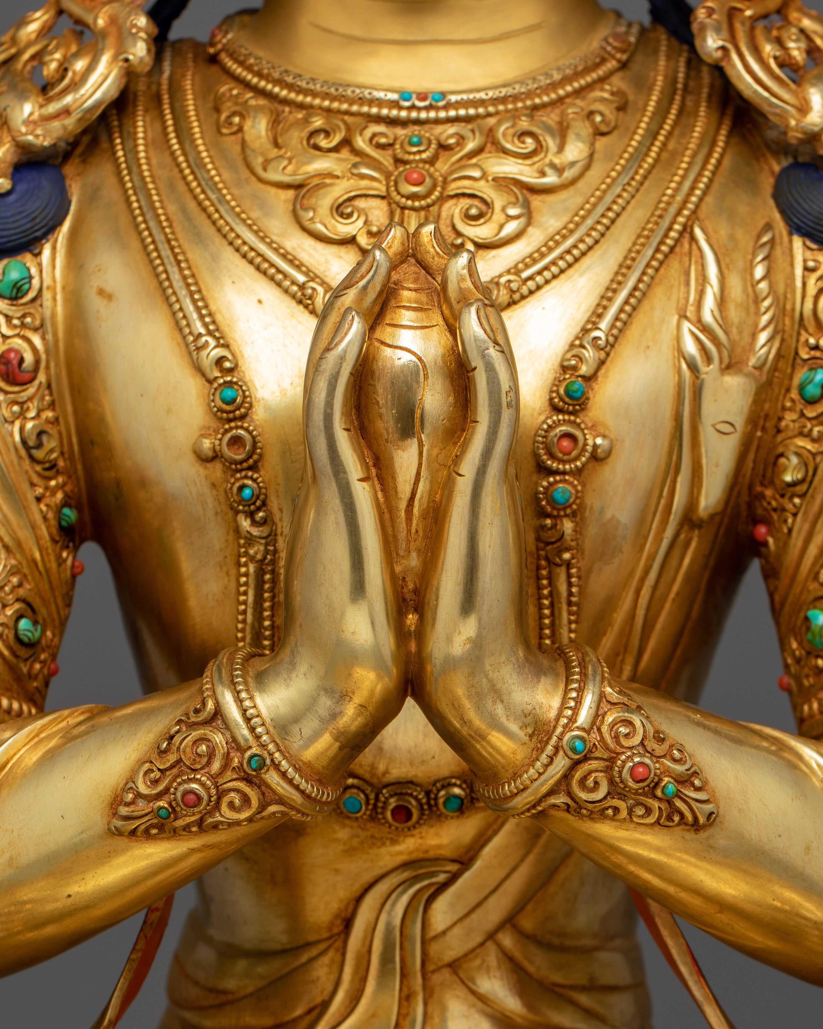 Chenrezig, Lotus Seated Bodhisattva | Nepali Crafted Icon