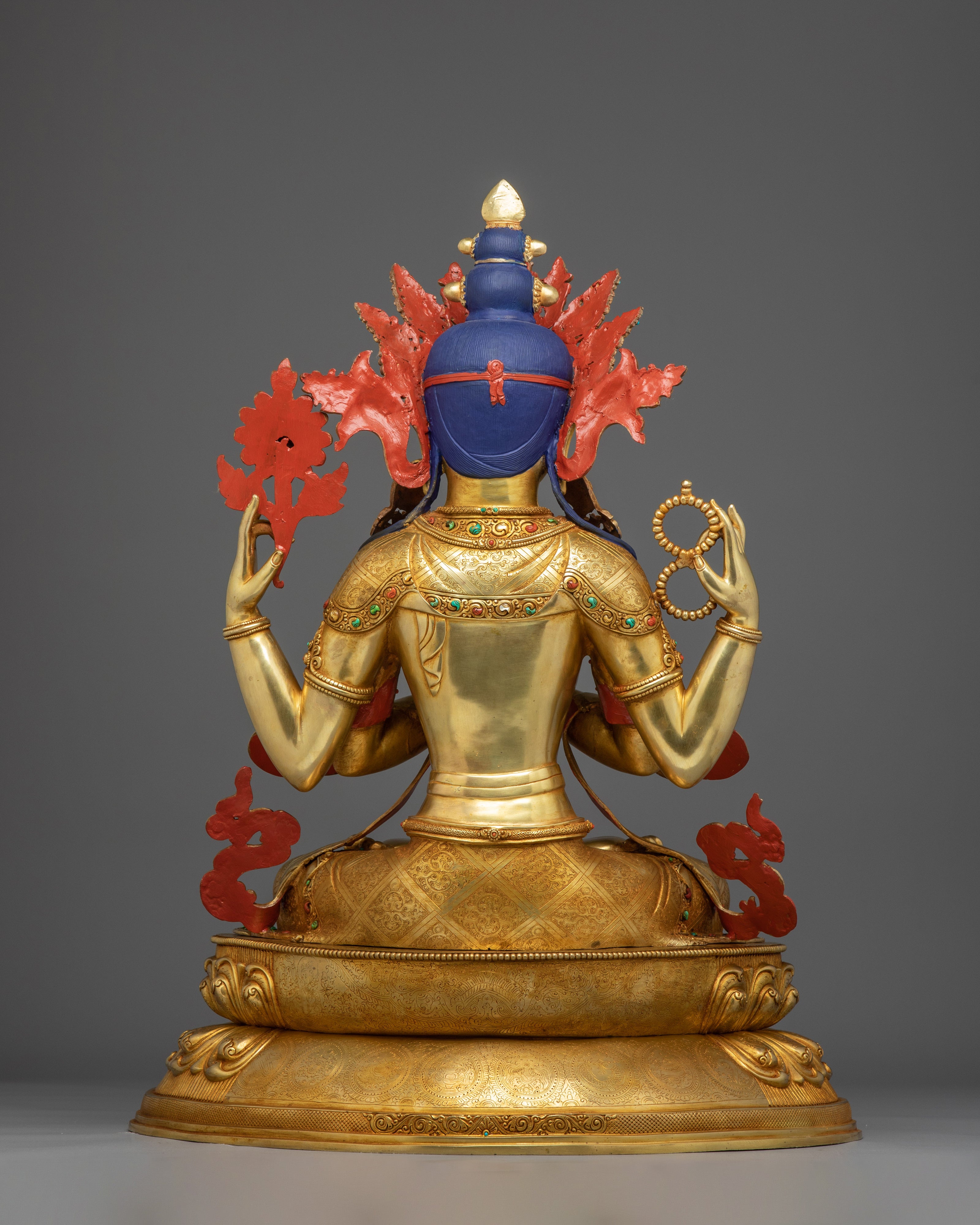 Chenrezig, Lotus Seated Bodhisattva | Nepali Crafted Icon