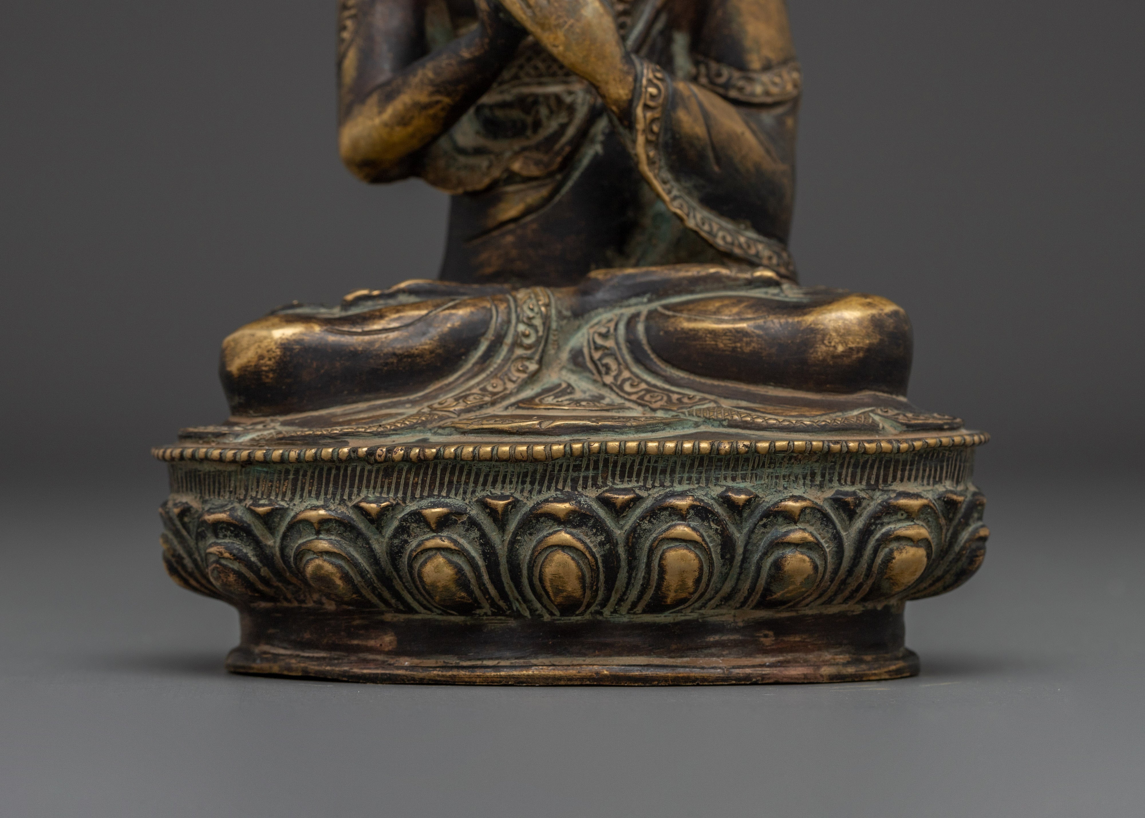 Antique Finish Copper Vairocana Buddha Statue | Sacred Home Decor