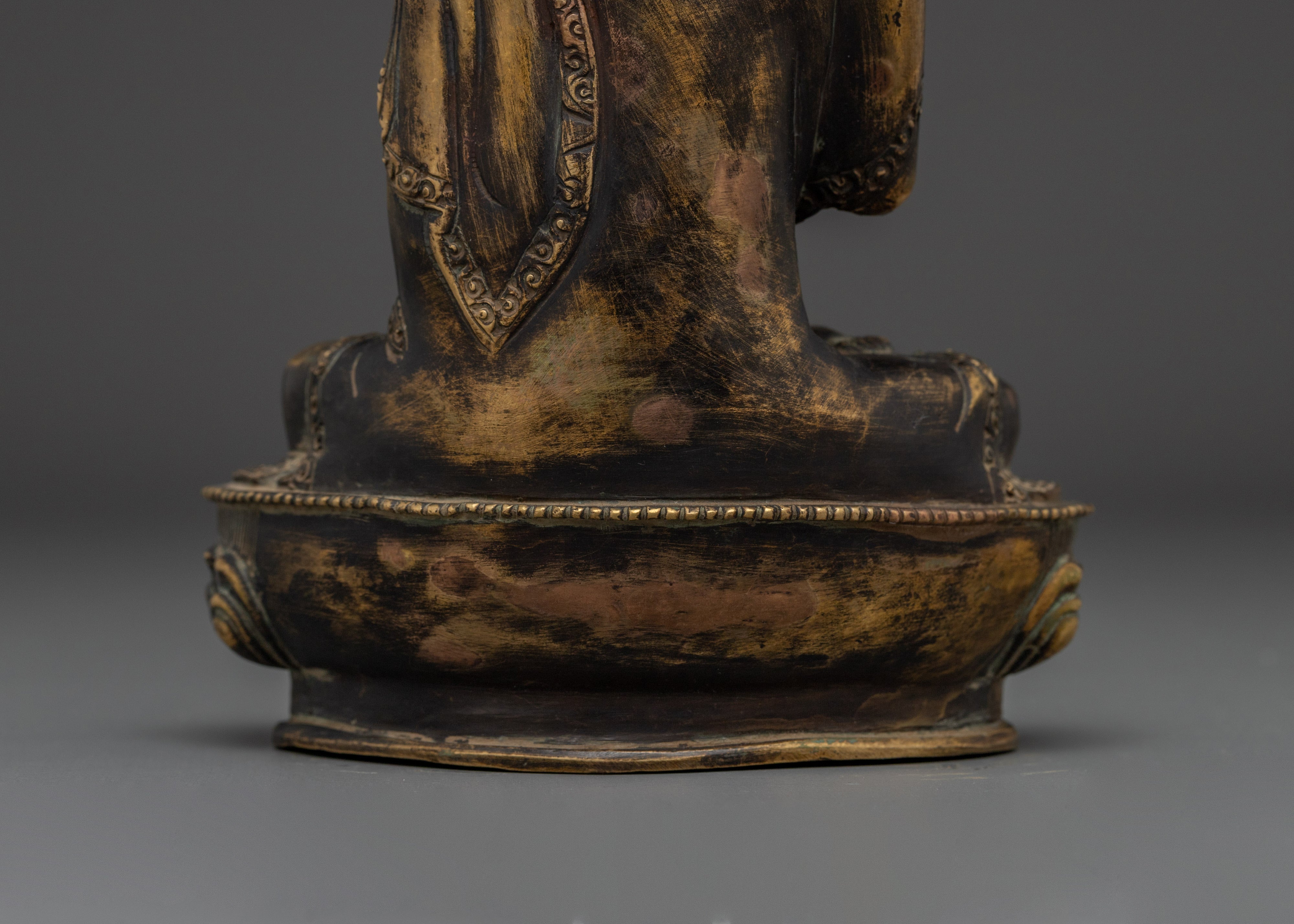 Antique Finish Copper Vairocana Buddha Statue | Sacred Home Decor