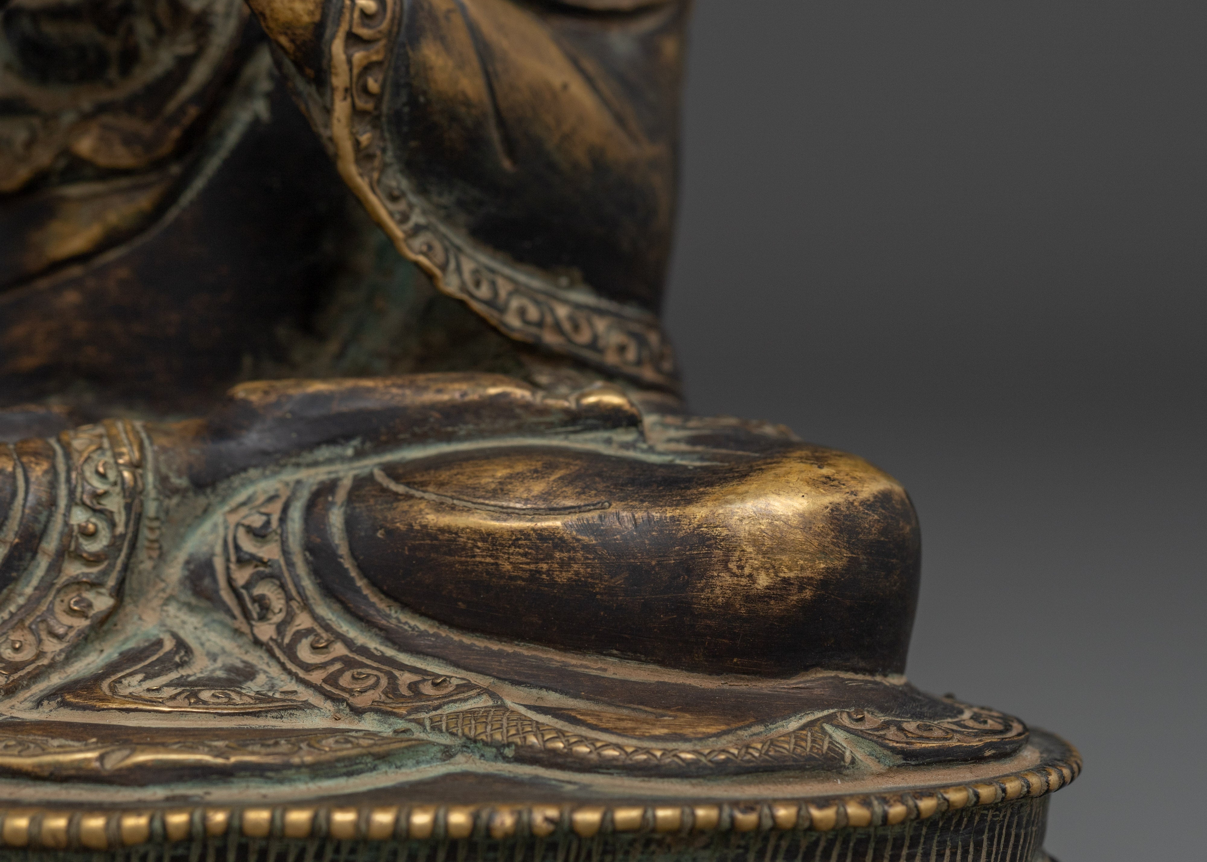 Antique Finish Copper Vairocana Buddha Statue | Sacred Home Decor