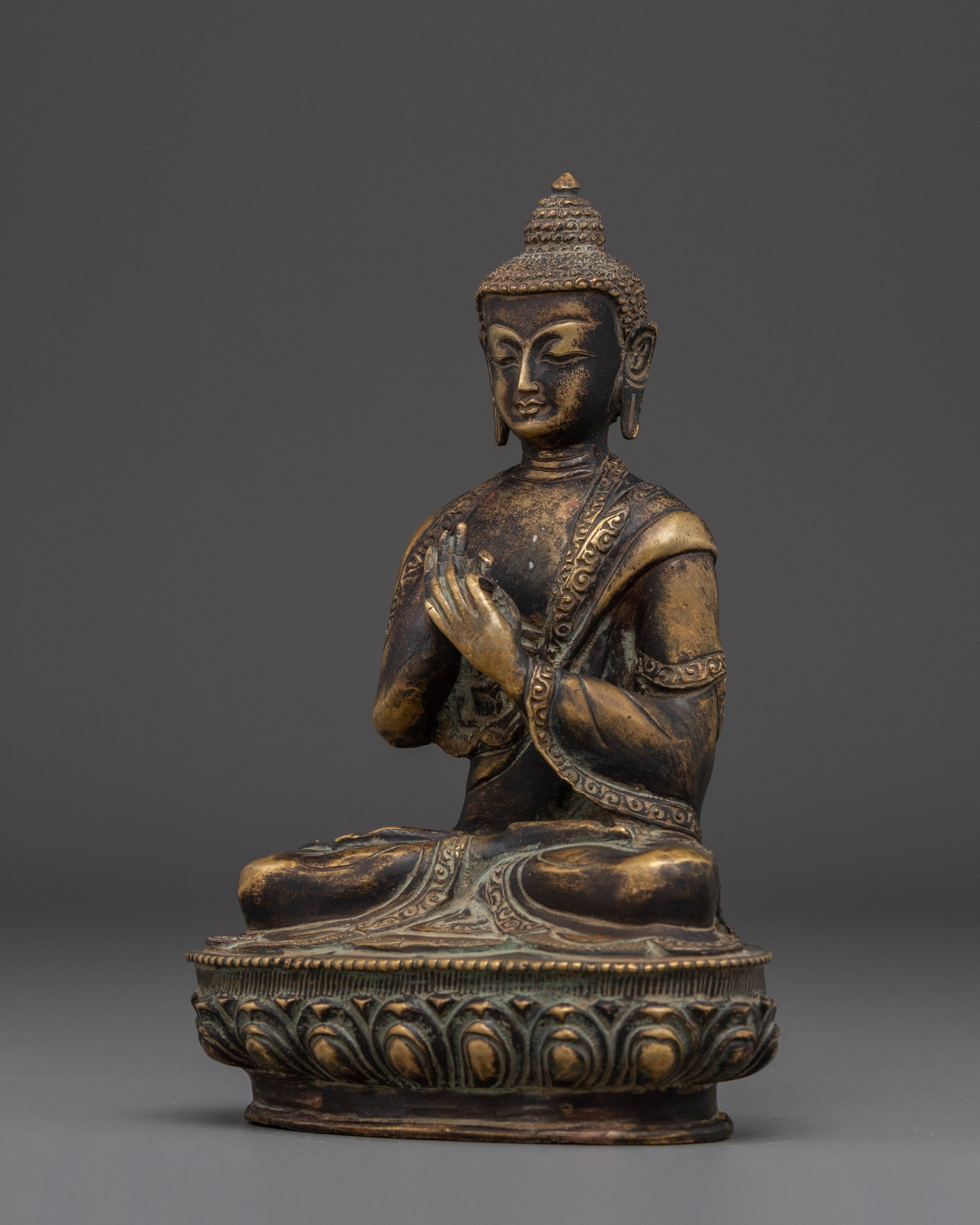 Antique Finish Copper Vairocana Buddha Statue | Sacred Home Decor