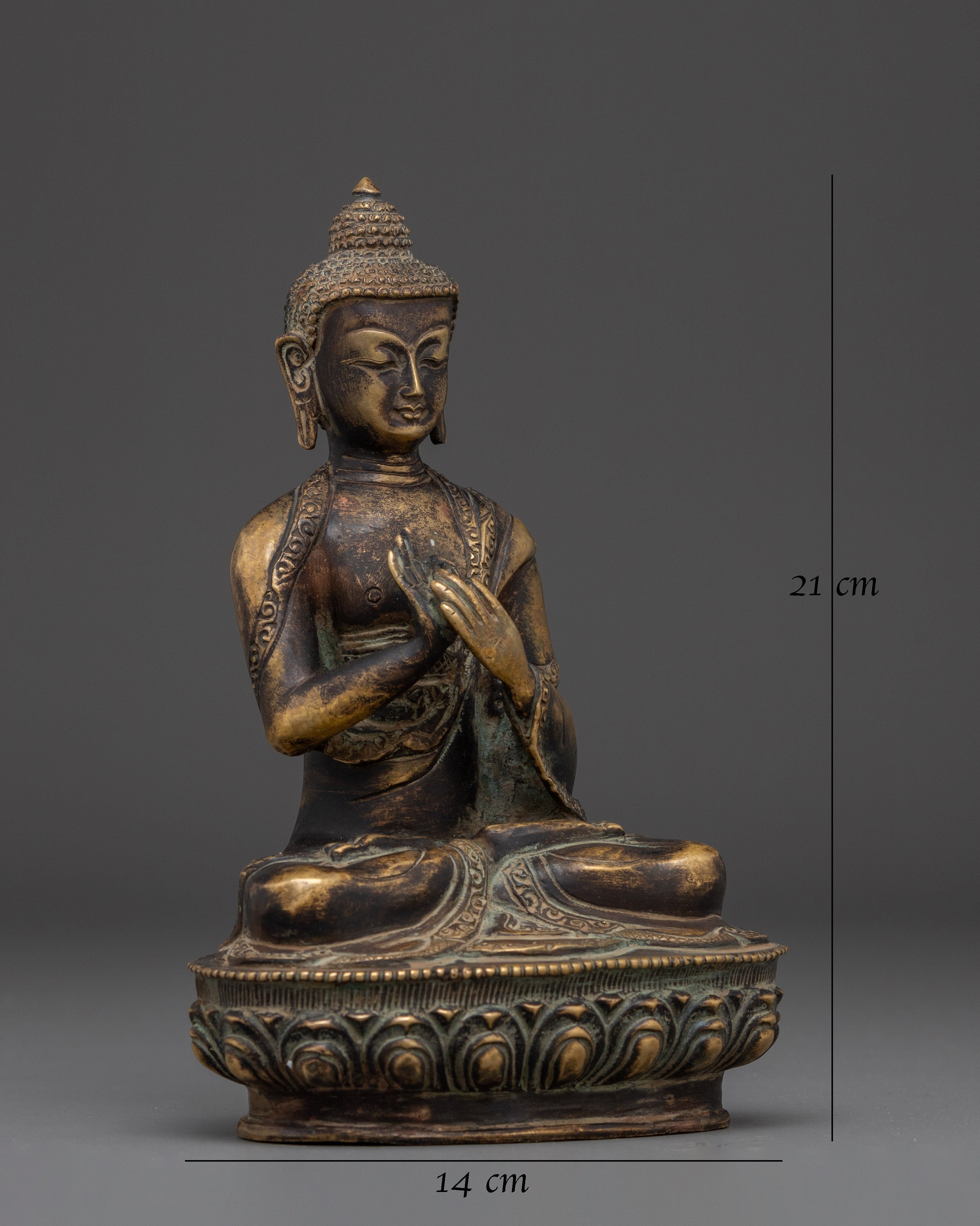 Antique Finish Copper Vairocana Buddha Statue