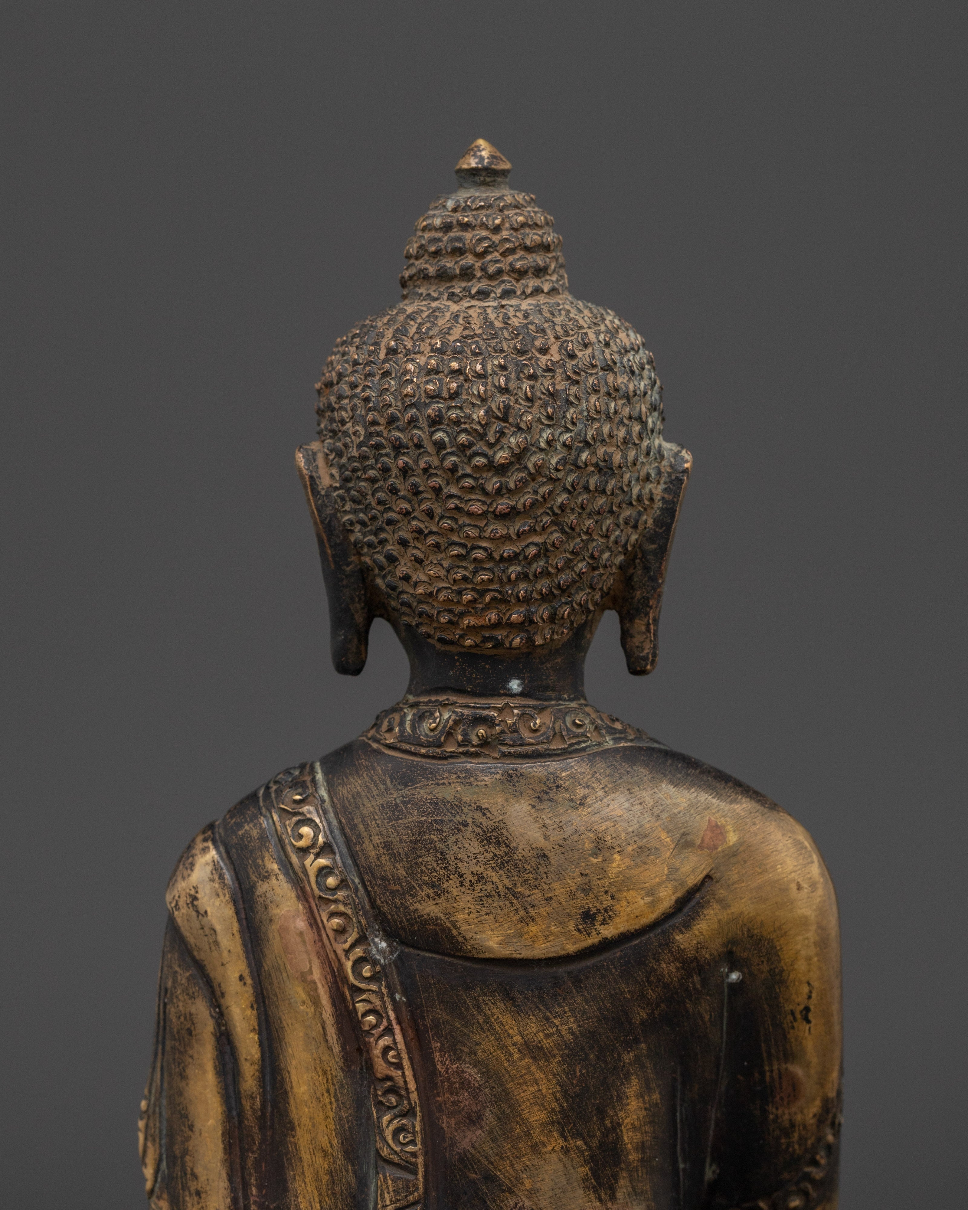 Antique Finish Copper Vairocana Buddha Statue | Sacred Home Decor