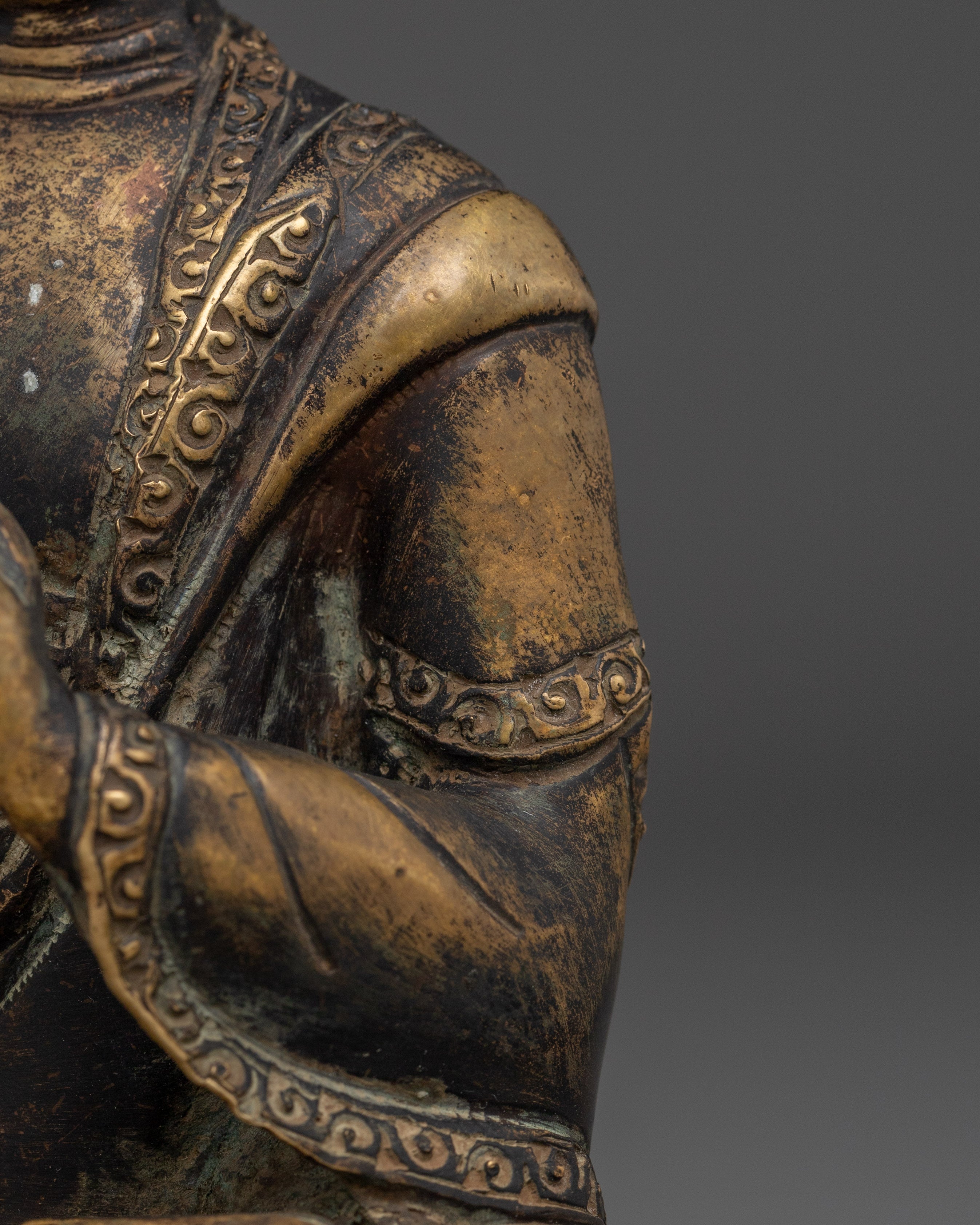 Antique Finish Copper Vairocana Buddha Statue | Sacred Home Decor