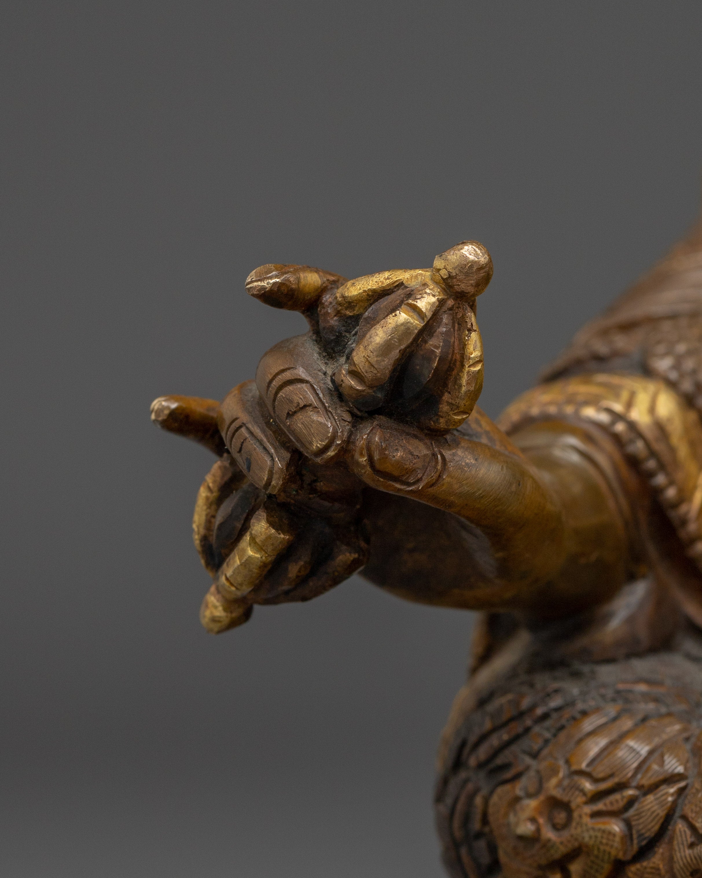 Guru Rinpoche Oxidized Copper Art | Padmasambhava Deity for Meditation Space