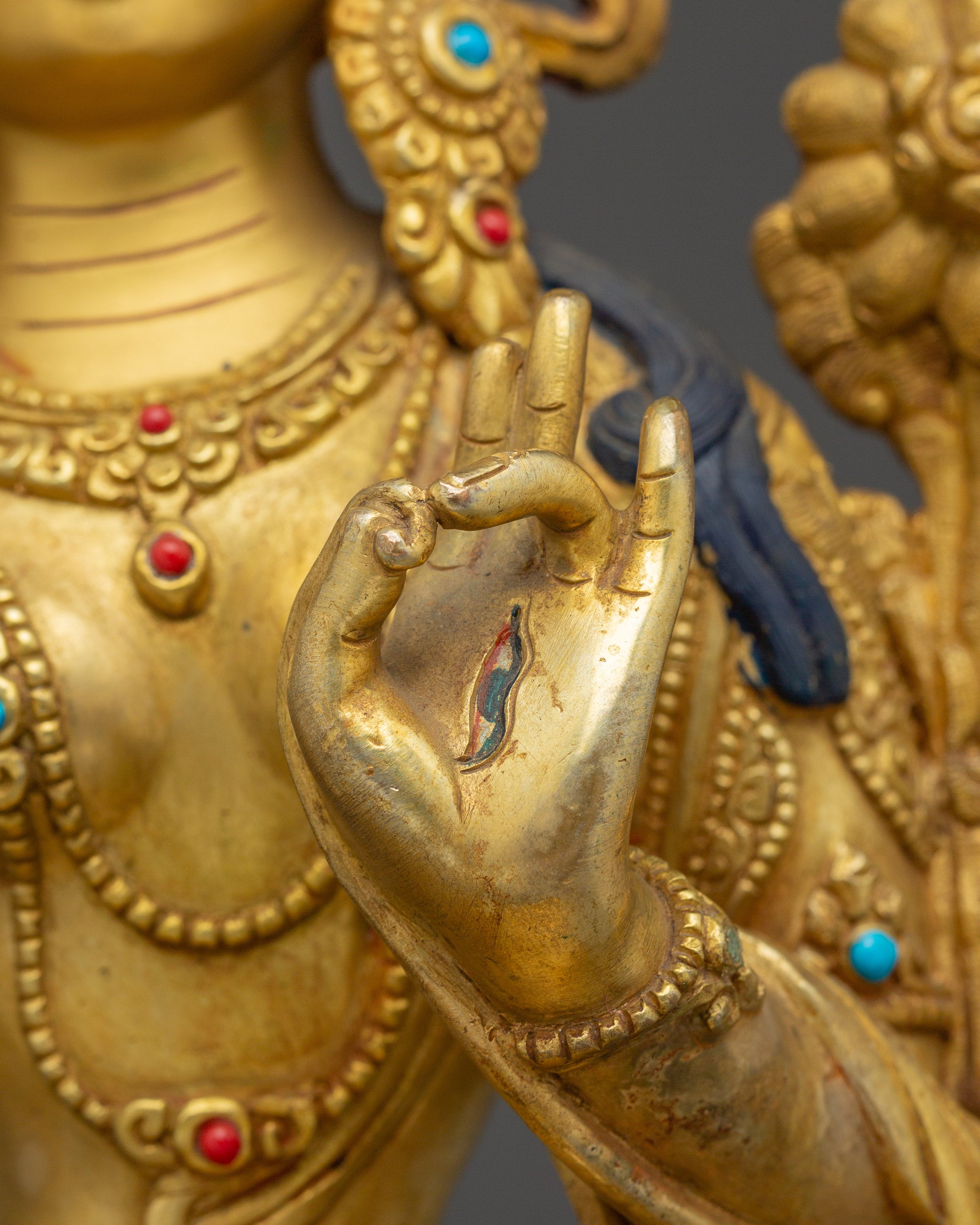 White Tara Statue: Buddhist Seven-eyed Goddess