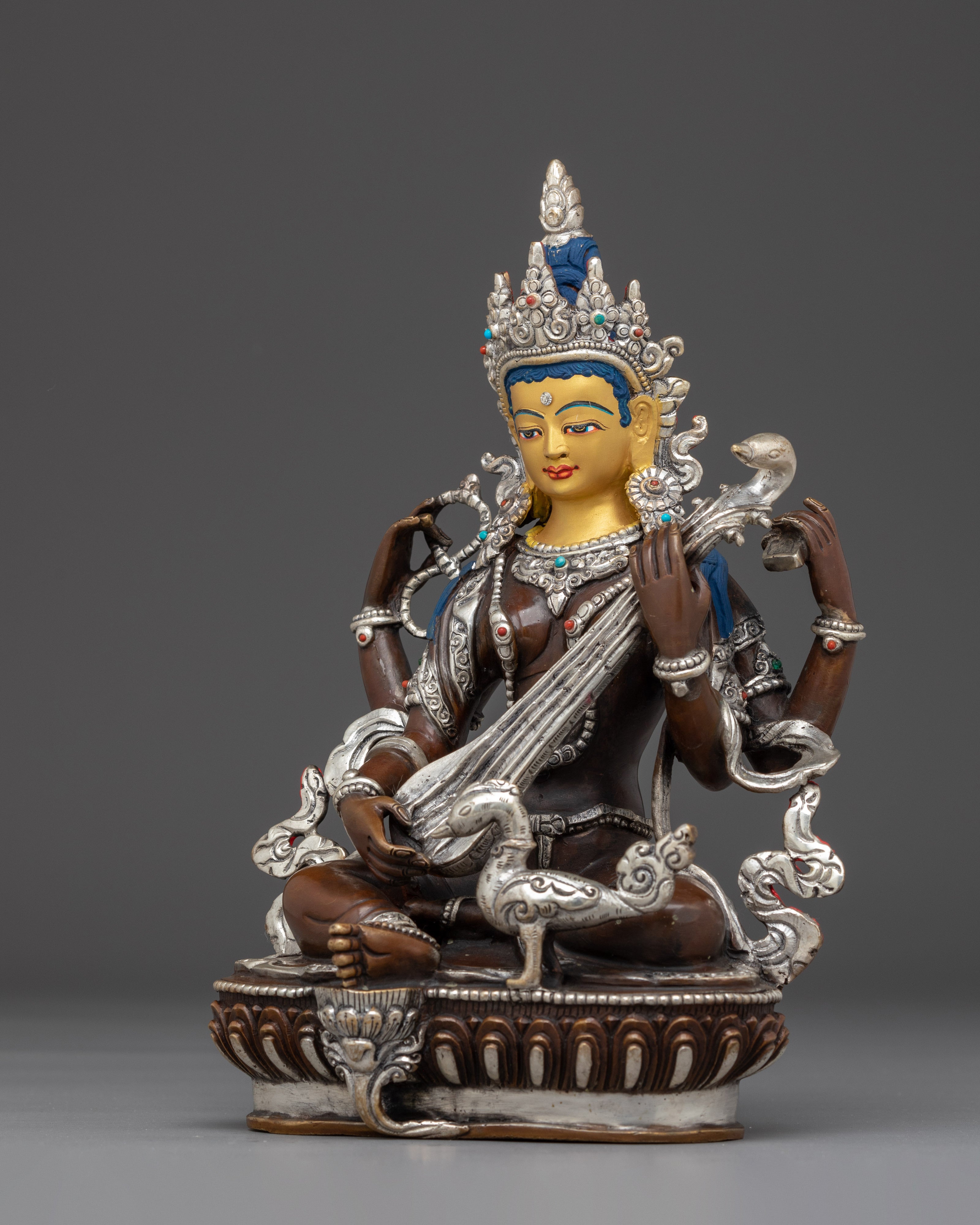 Hindu Goddess of Wisdom Saraswoti Art | Handcrafted Artwork