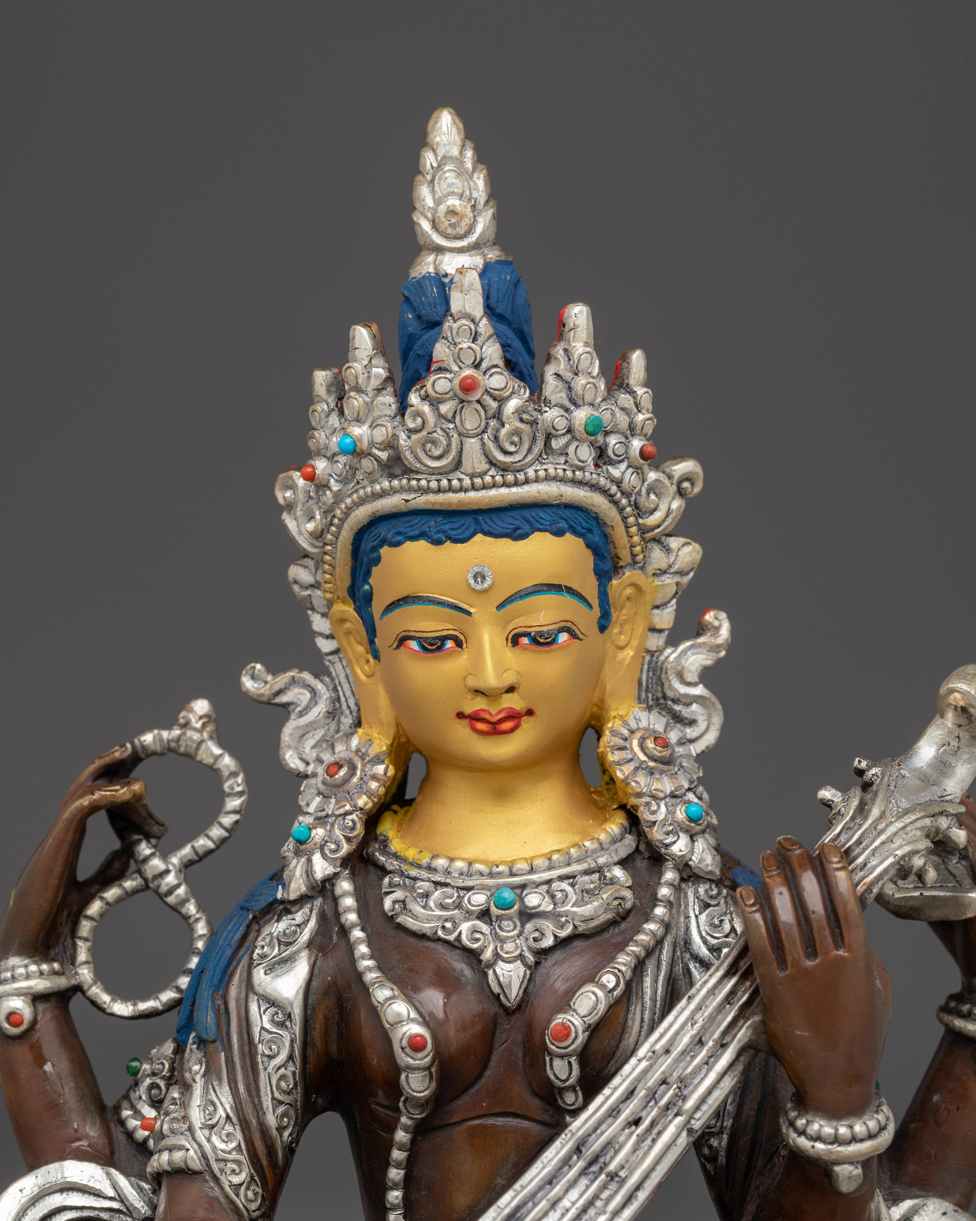 Hindu Goddess of Wisdom Saraswoti Art | Handcrafted Artwork