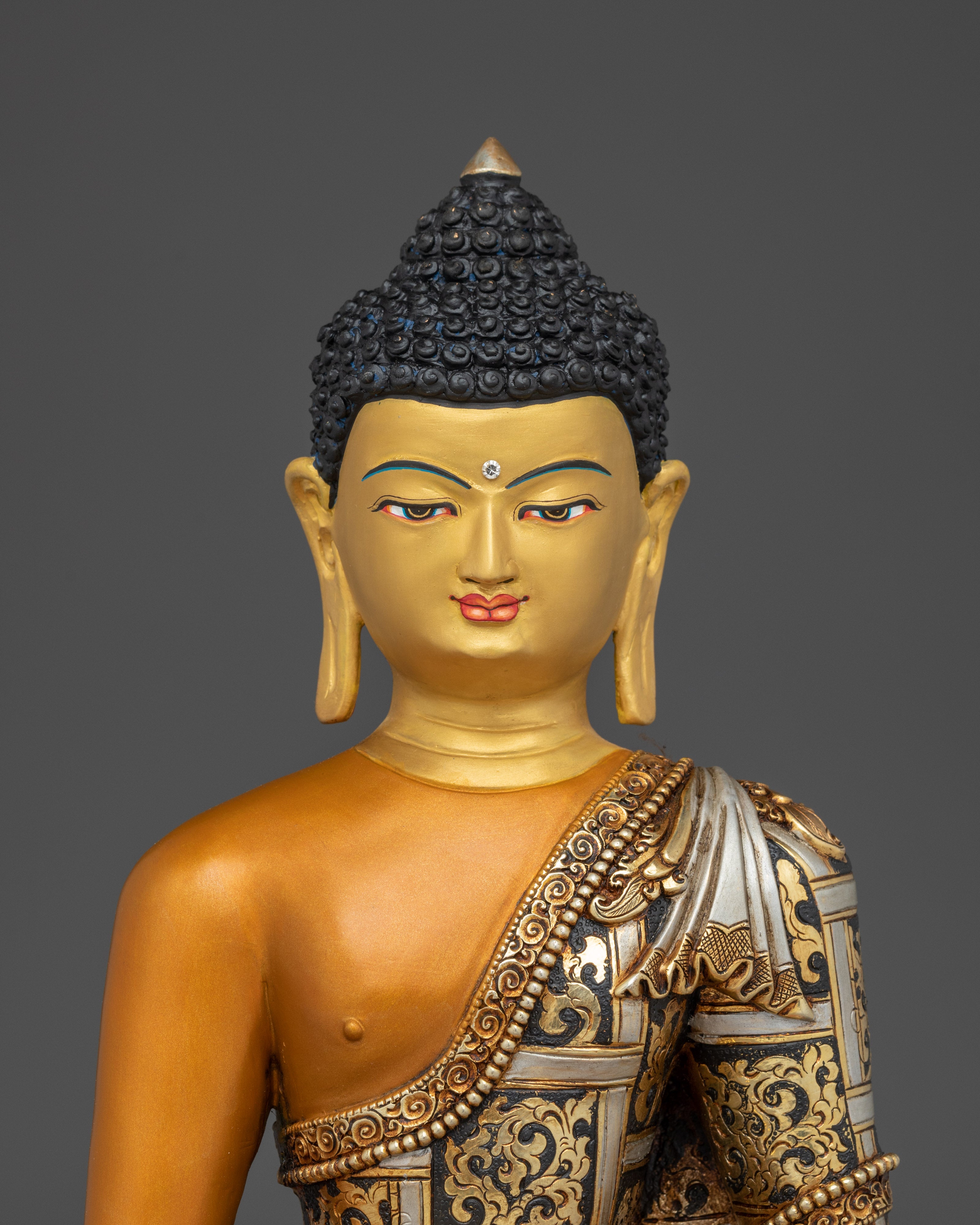 Golden Copper Shakyamuni Buddha statue for Meditation