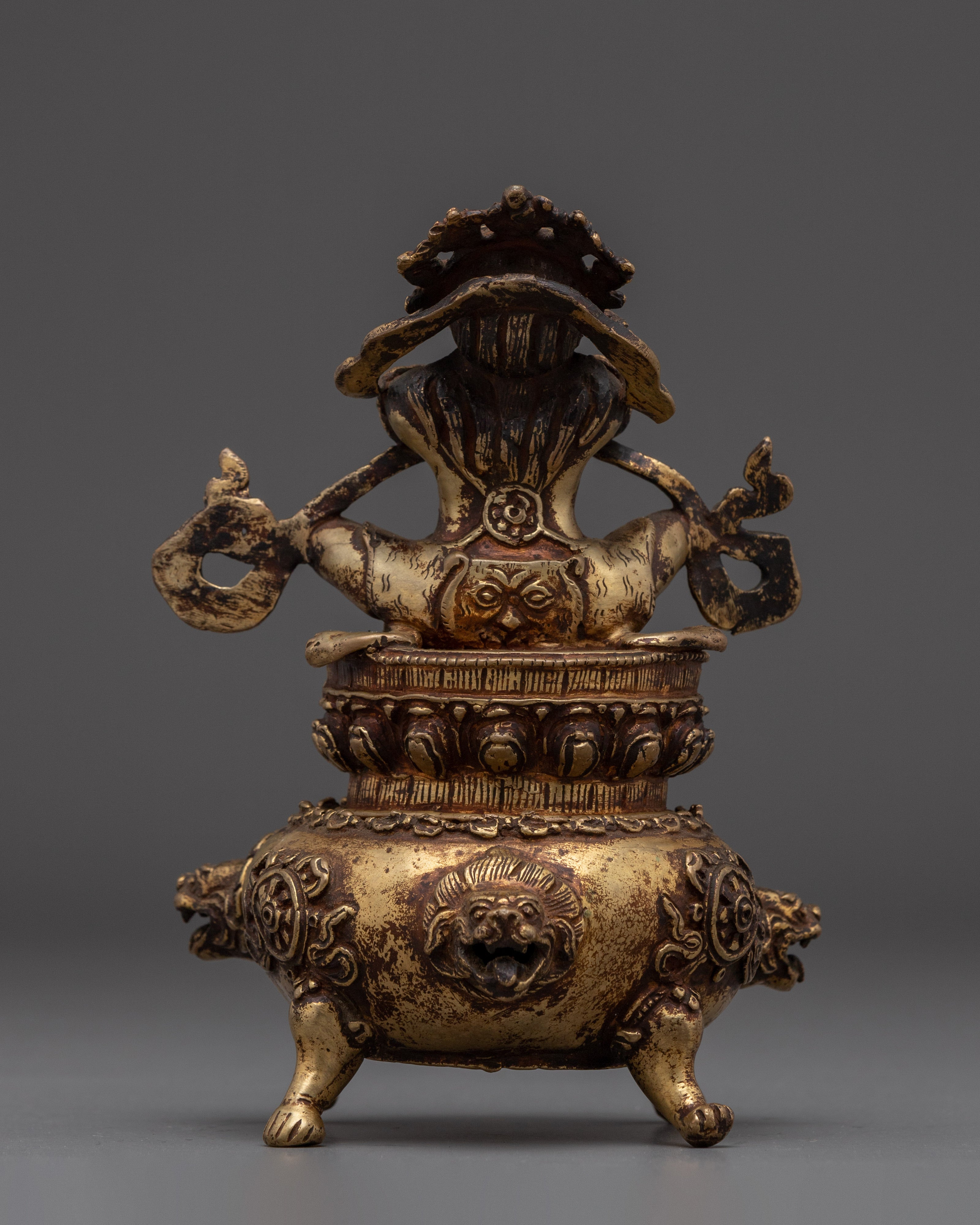 Vajradhaka Copper Statue with Antique Finish | Buddhist Deity for Altar