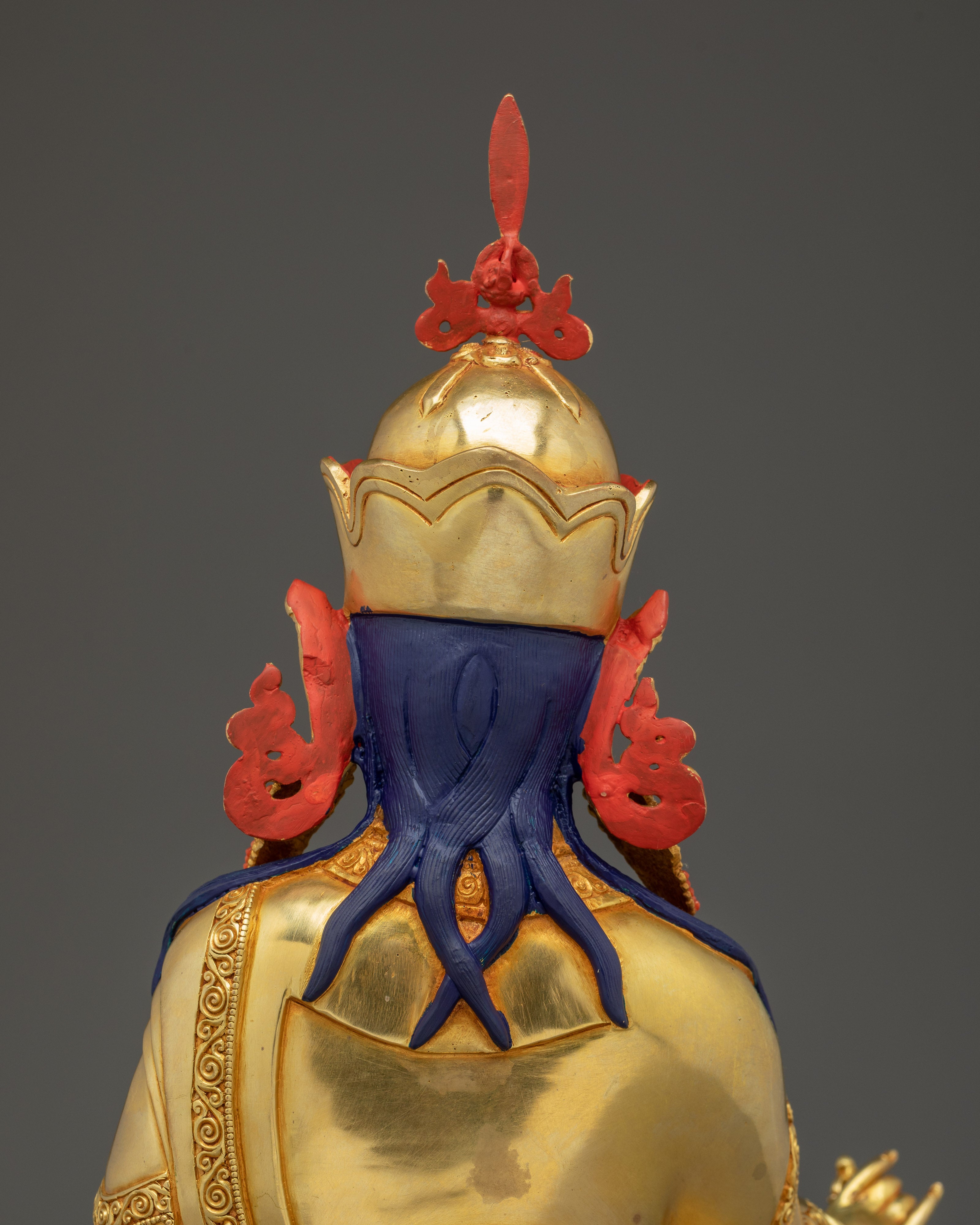 Guru Rinpoche Statue in 24K Gold with Gemstones | A Symbol of Wisdom & Protection
