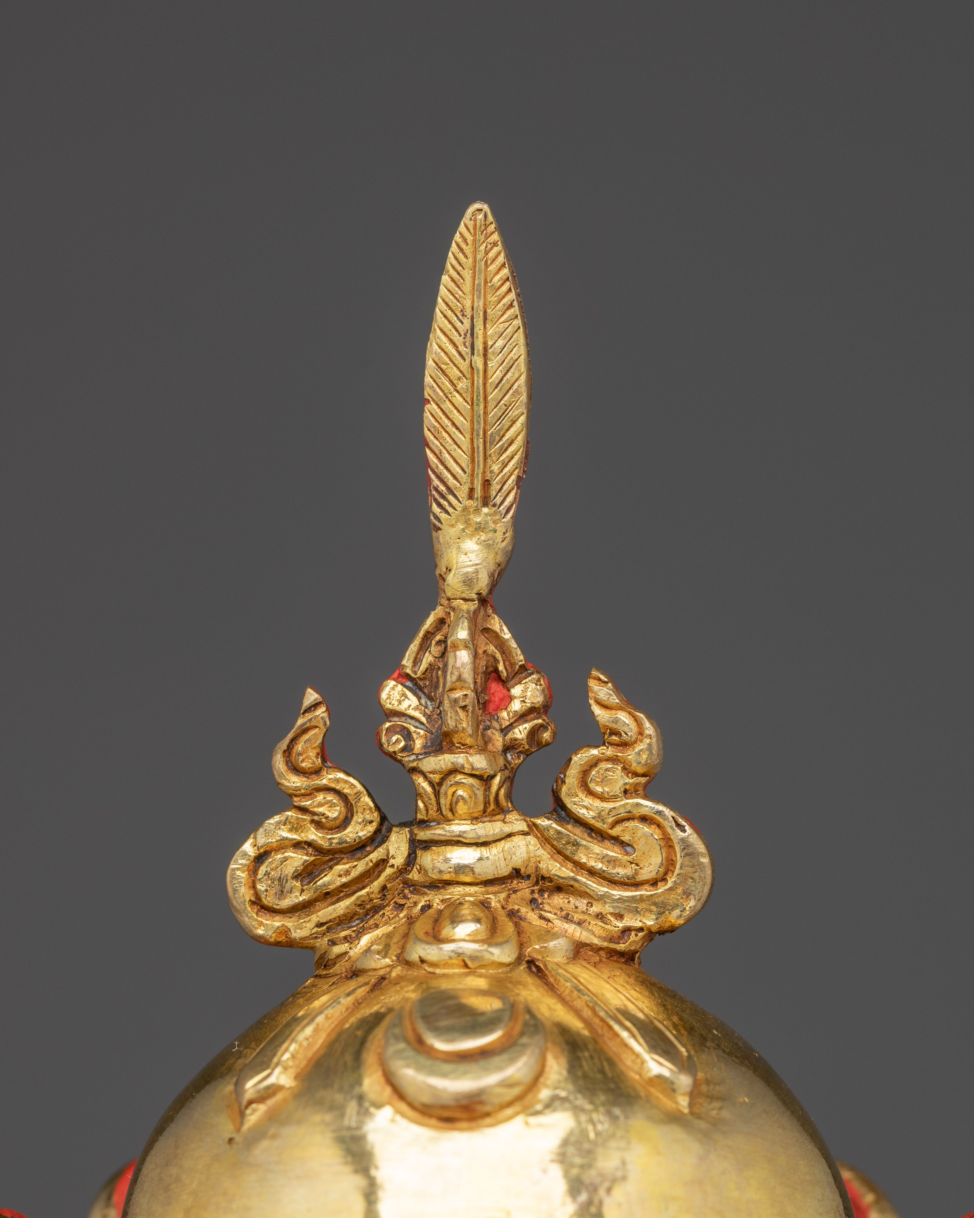 Guru Tsokye Dorje Statue in 24K Gold | Spiritual Decor with Gemstones