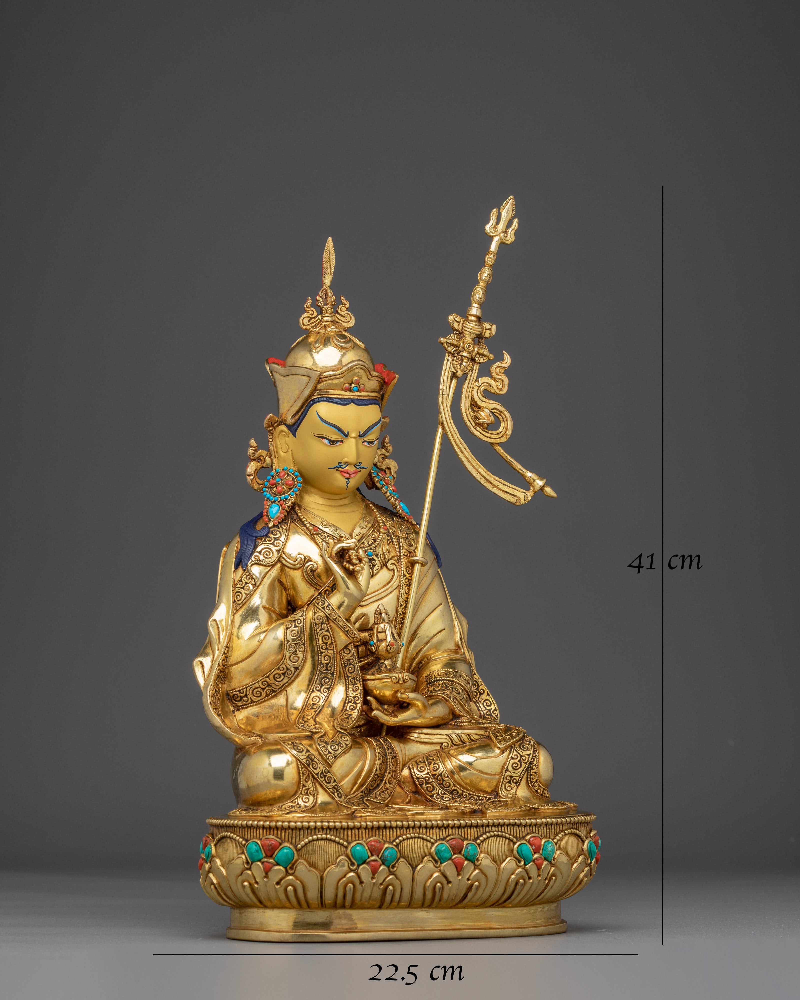 Guru Tsokye Dorje Statue in 24K Gold