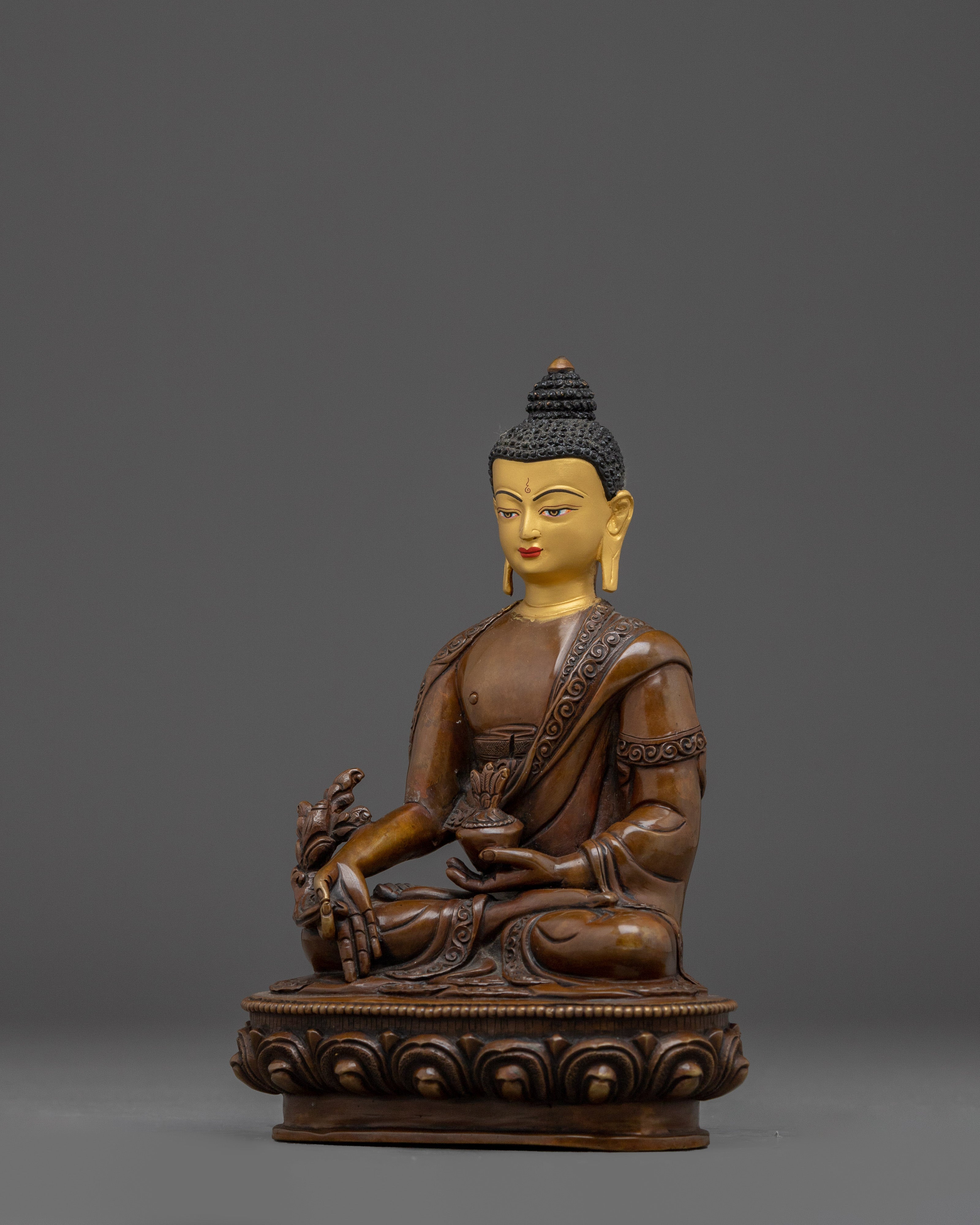 Medicine Buddha Oxidized Copper Statue | Perfect for Healing Rituals