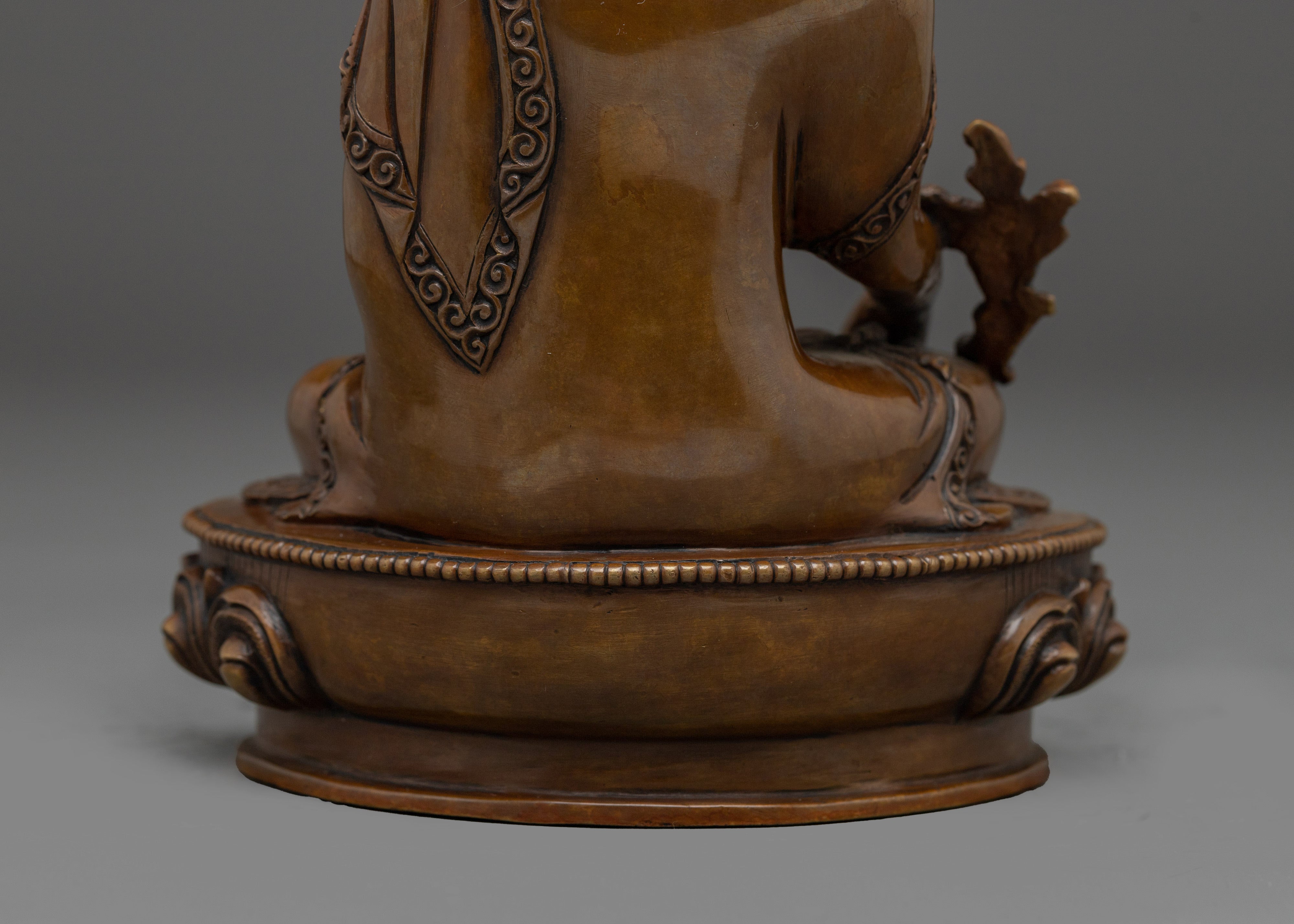 Medicine Buddha Oxidized Copper Statue | Perfect for Healing Rituals