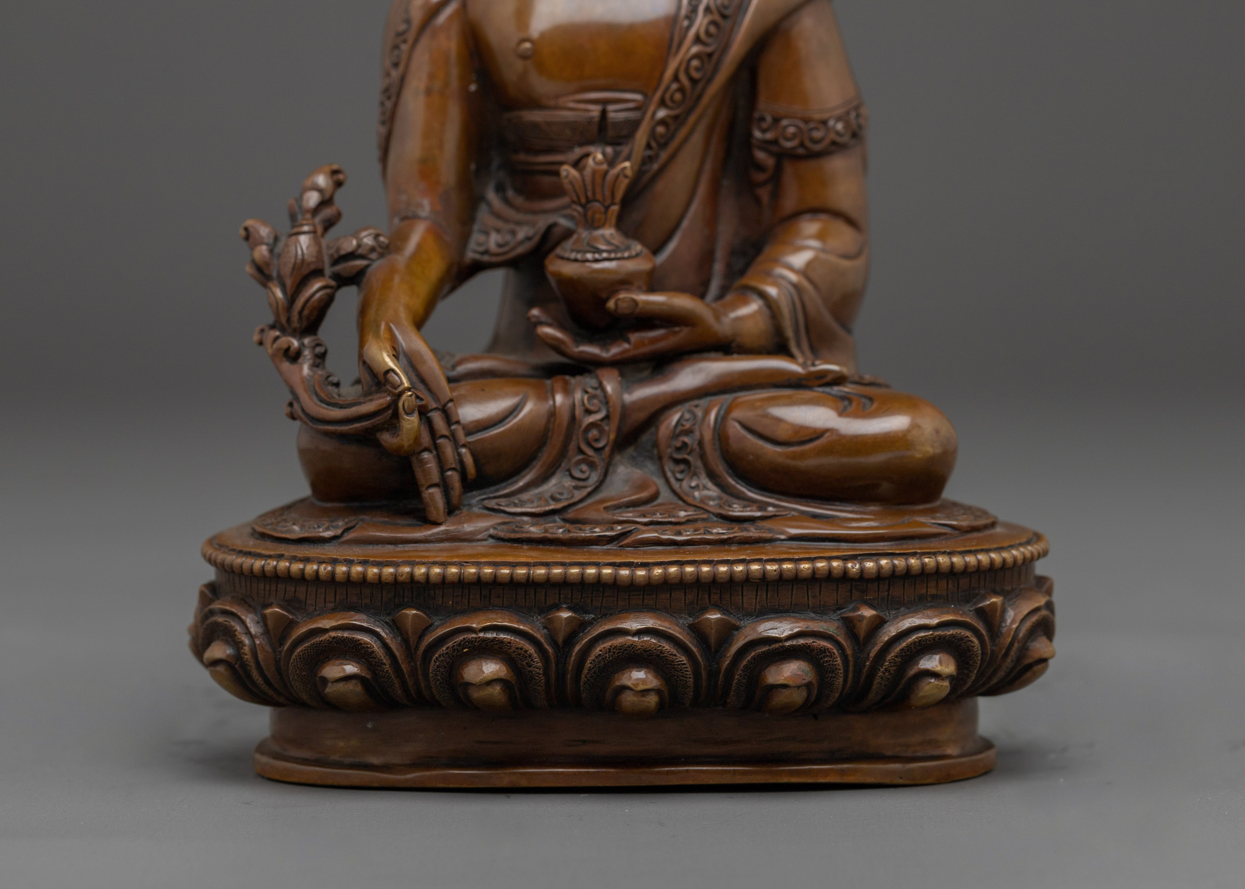 Medicine Buddha Oxidized Copper Statue | Perfect for Healing Rituals