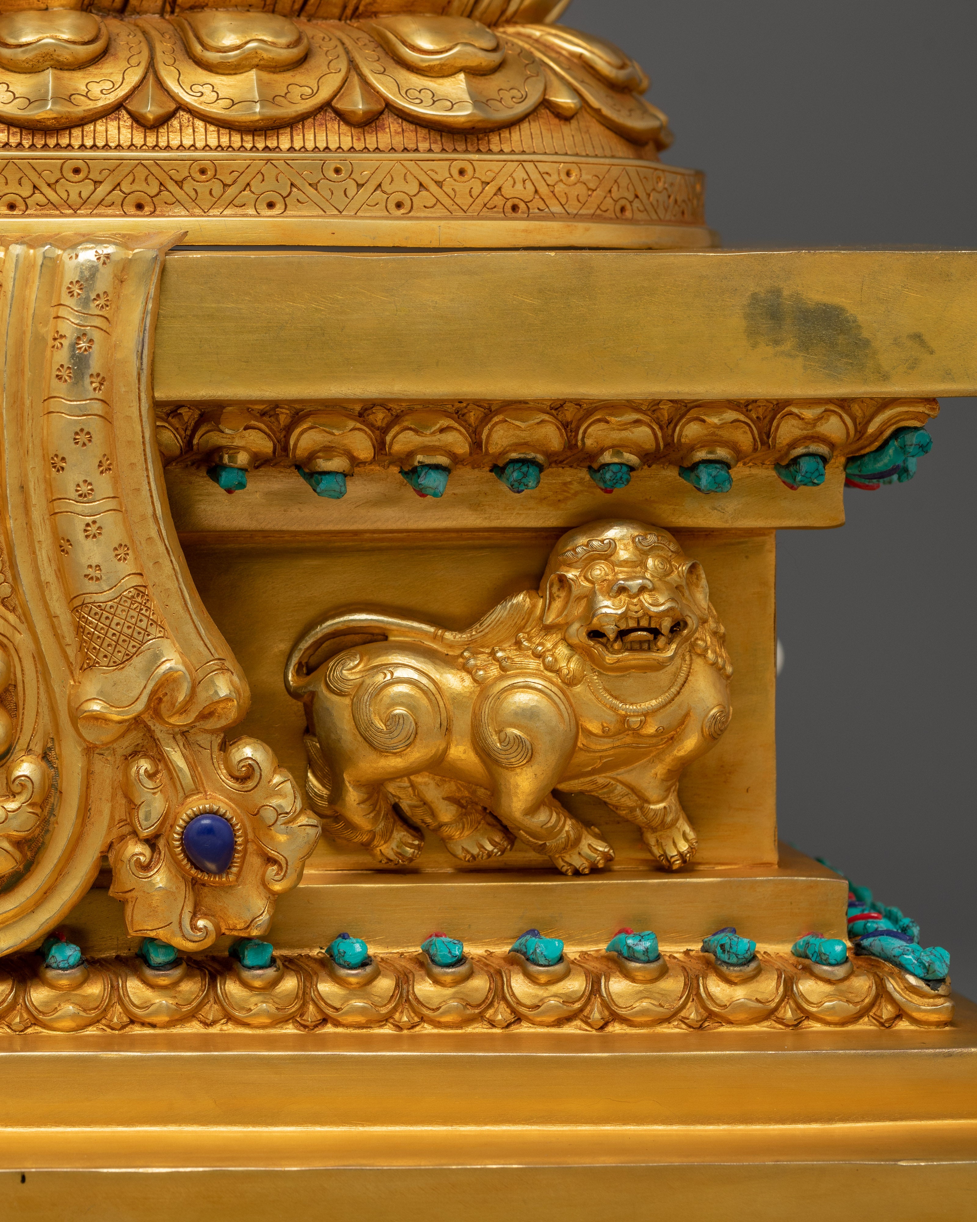 Radiant Manjushri on Throne Statue: Wisdom Bodhisattva