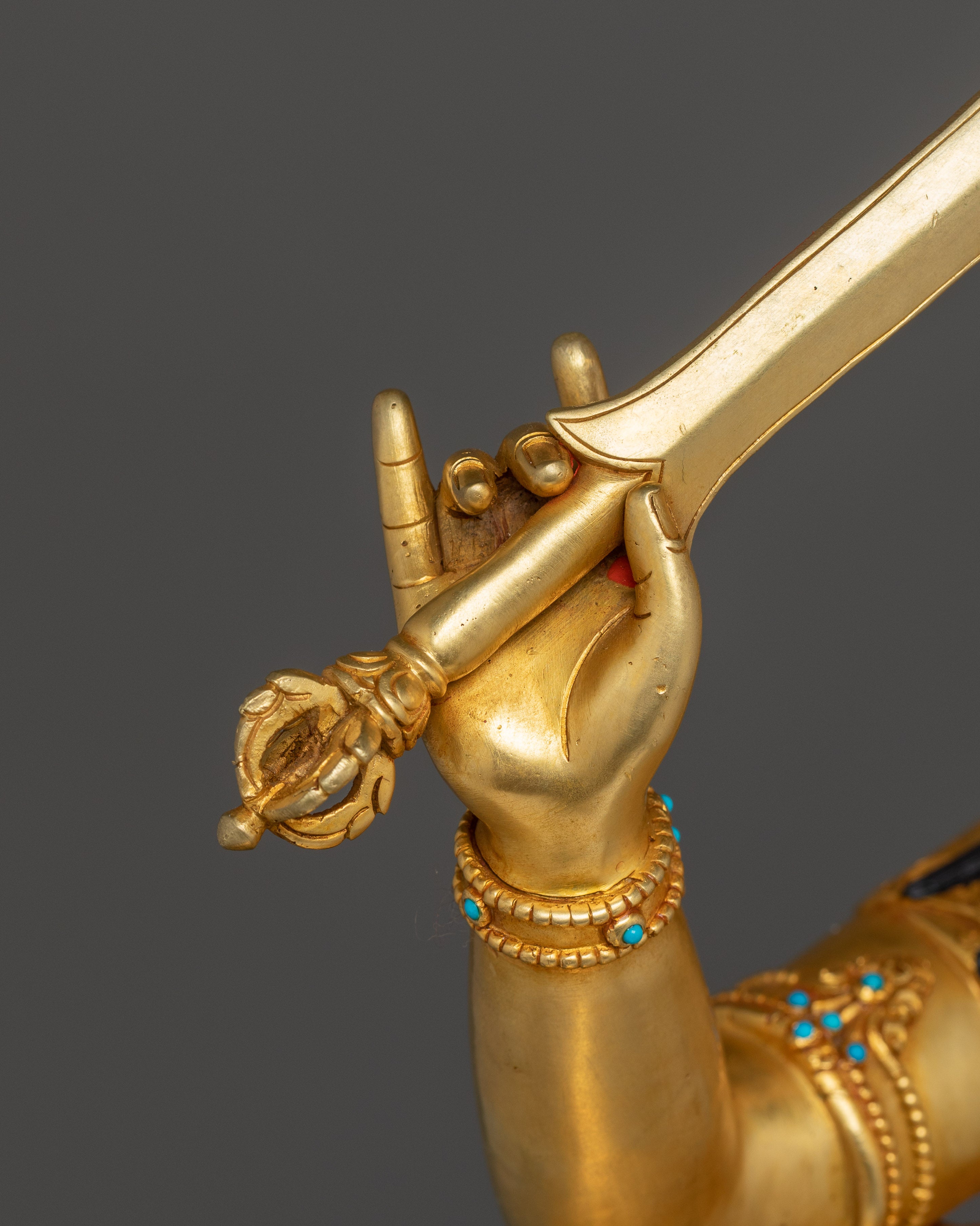 Radiant Manjushri on Throne Statue: Wisdom Bodhisattva