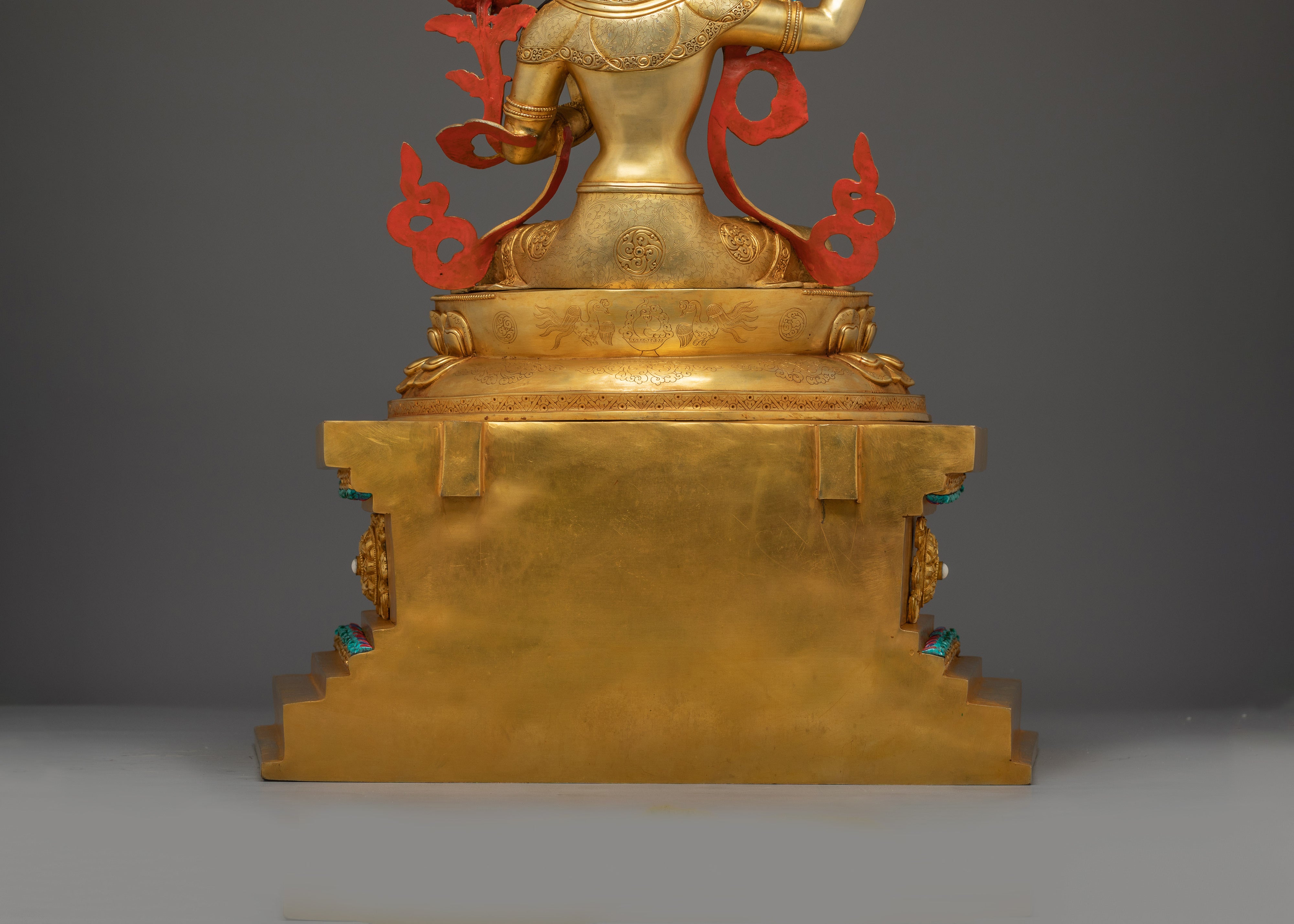 Radiant Manjushri on Throne Statue: Wisdom Bodhisattva