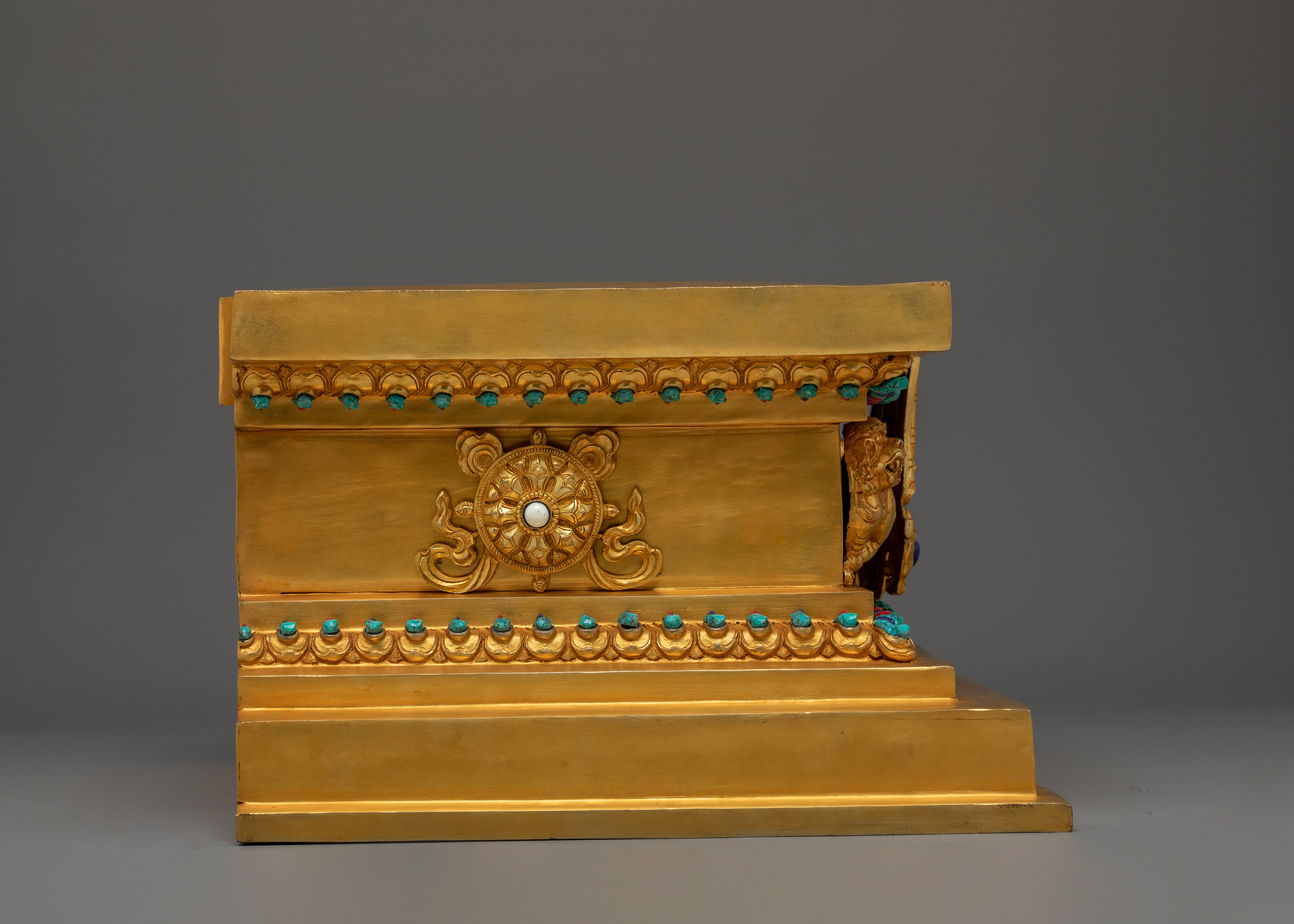 Radiant Manjushri on Throne Statue: Wisdom Bodhisattva