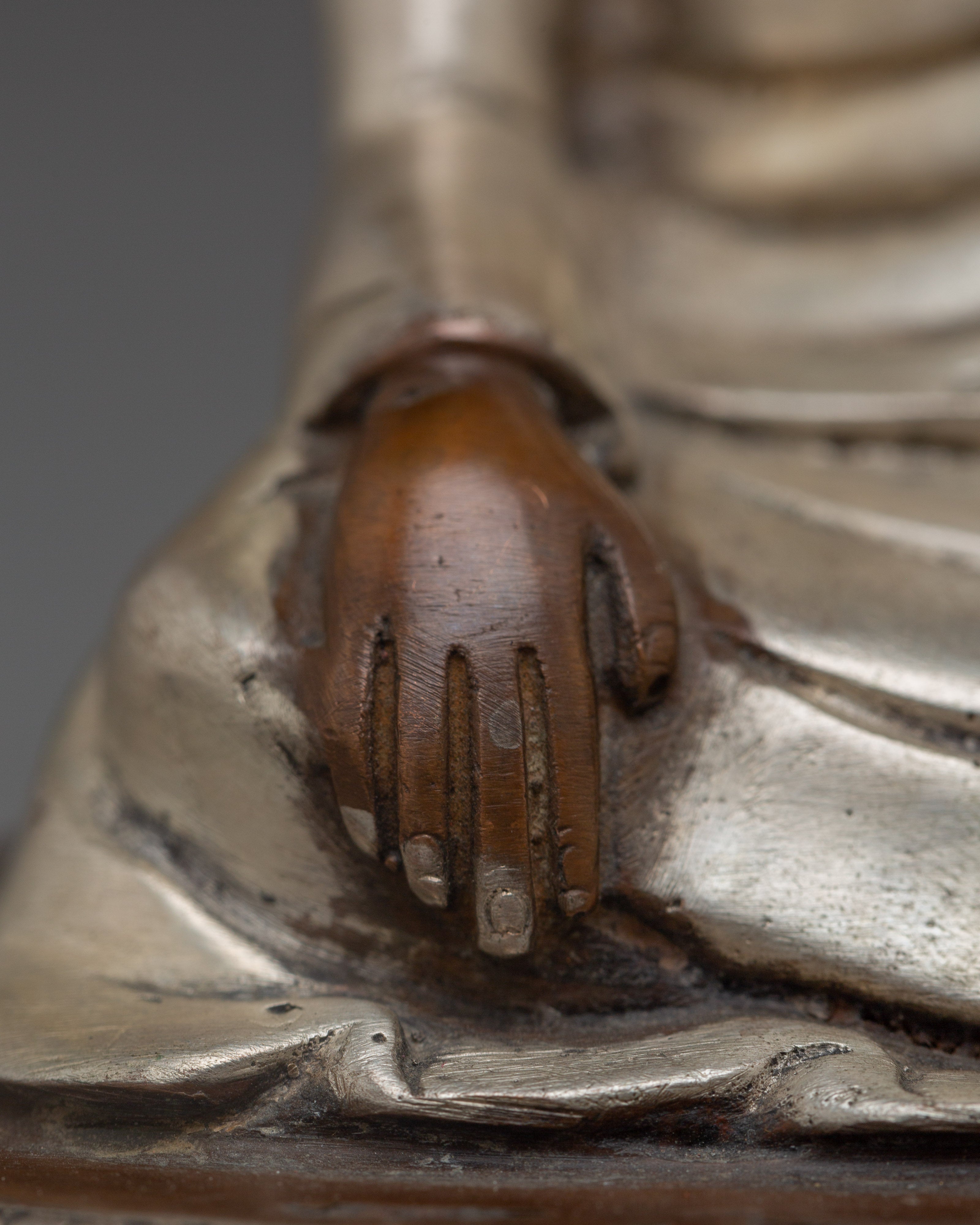 Tulku Urgyen Rinpoche | Silver Plated Oxidized Copper Statue