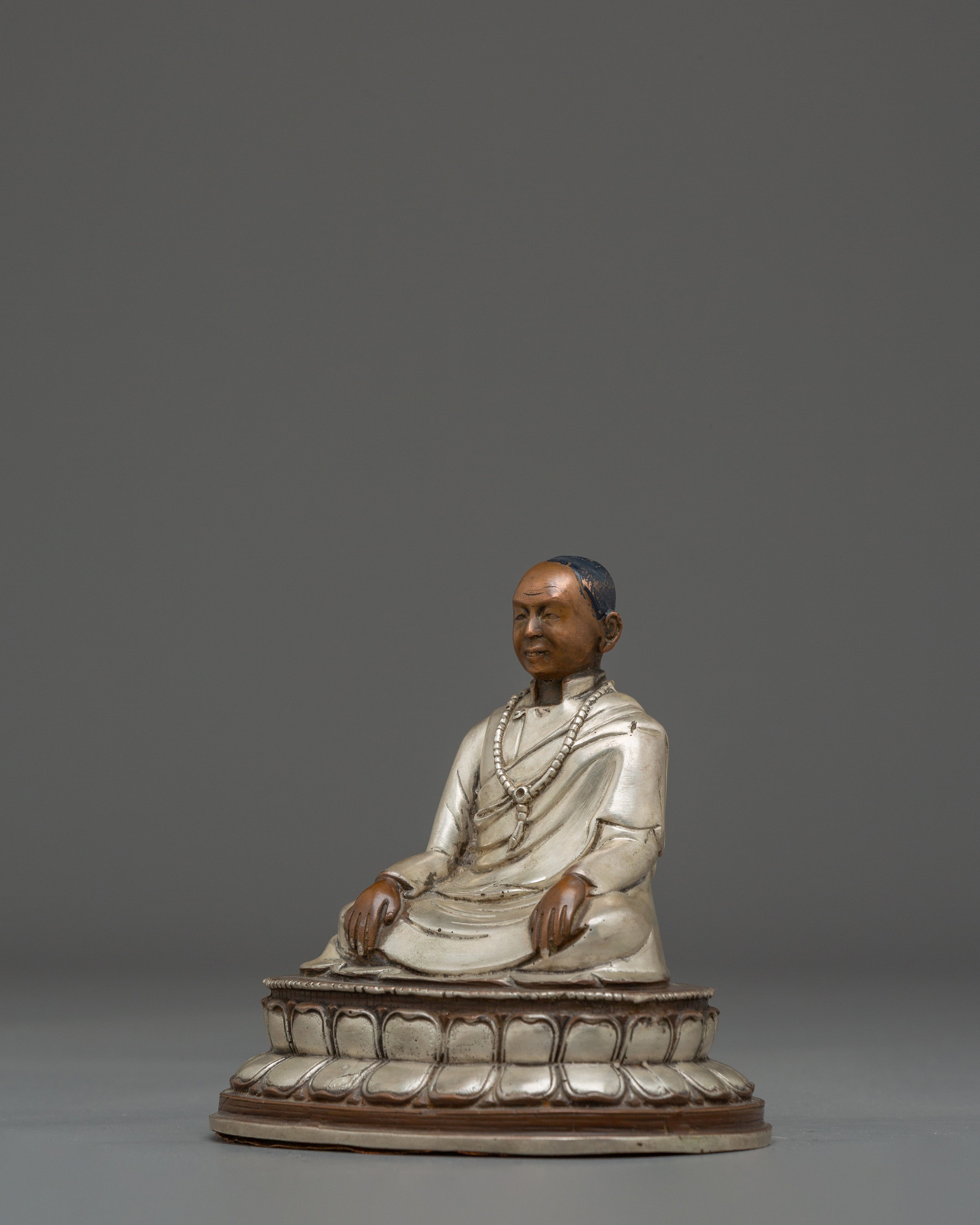 Tulku Urgyen Rinpoche | Silver Plated Oxidized Copper Statue