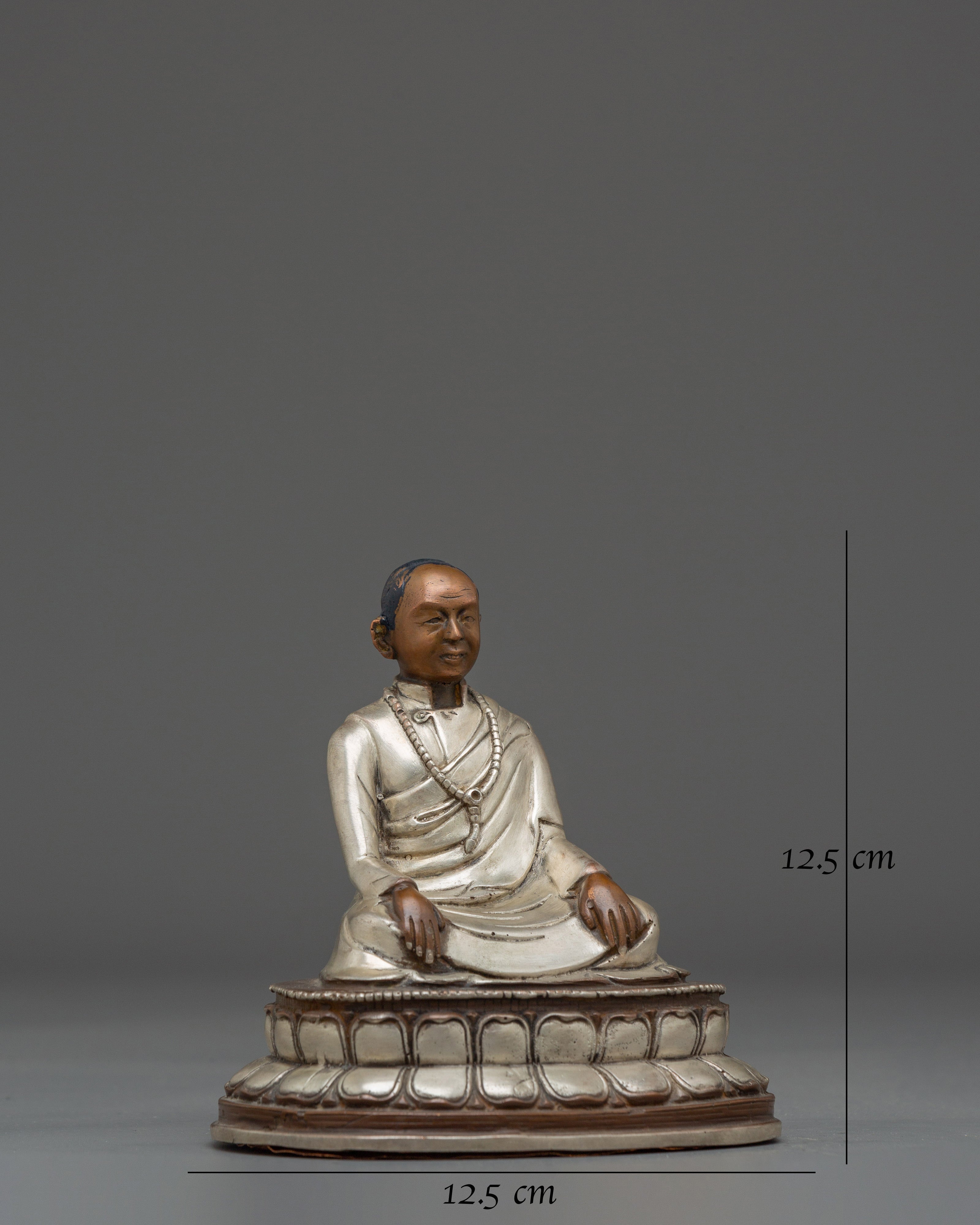 Tulku Urgyen Rinpoche | Silver Plated Oxidized Copper Statue