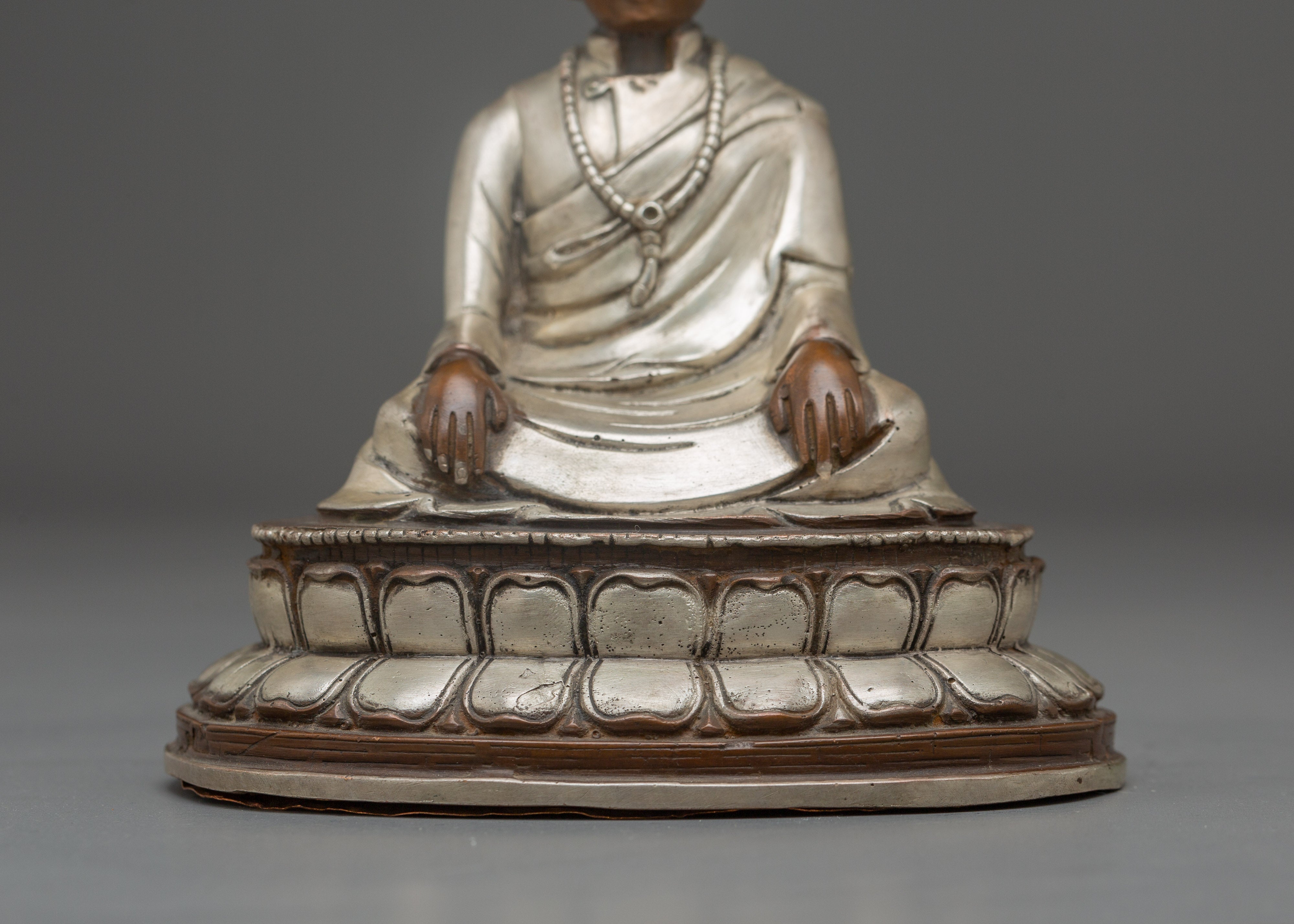 Tulku Urgyen Rinpoche | Silver Plated Oxidized Copper Statue