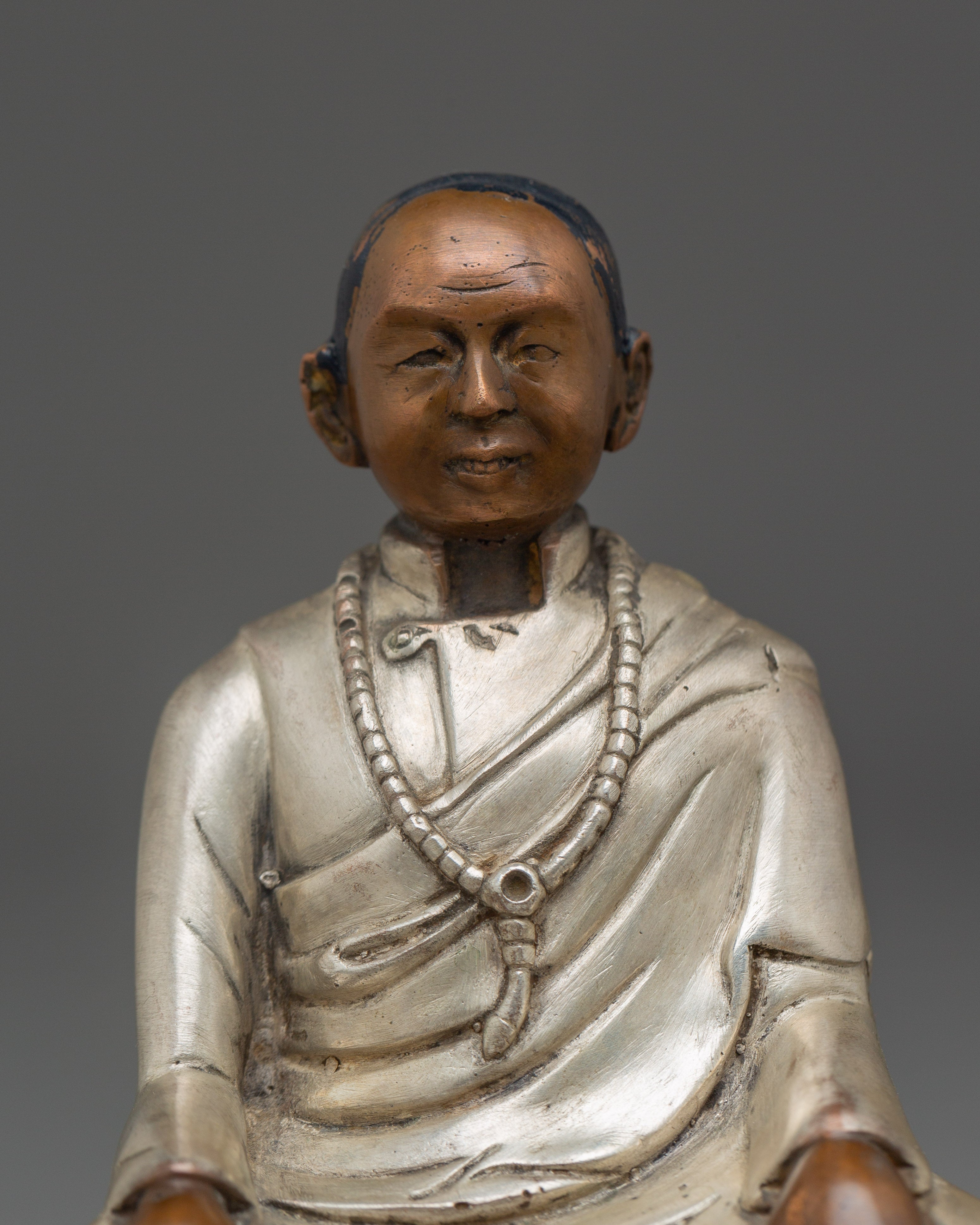 Tulku Urgyen Rinpoche | Silver Plated Oxidized Copper Statue