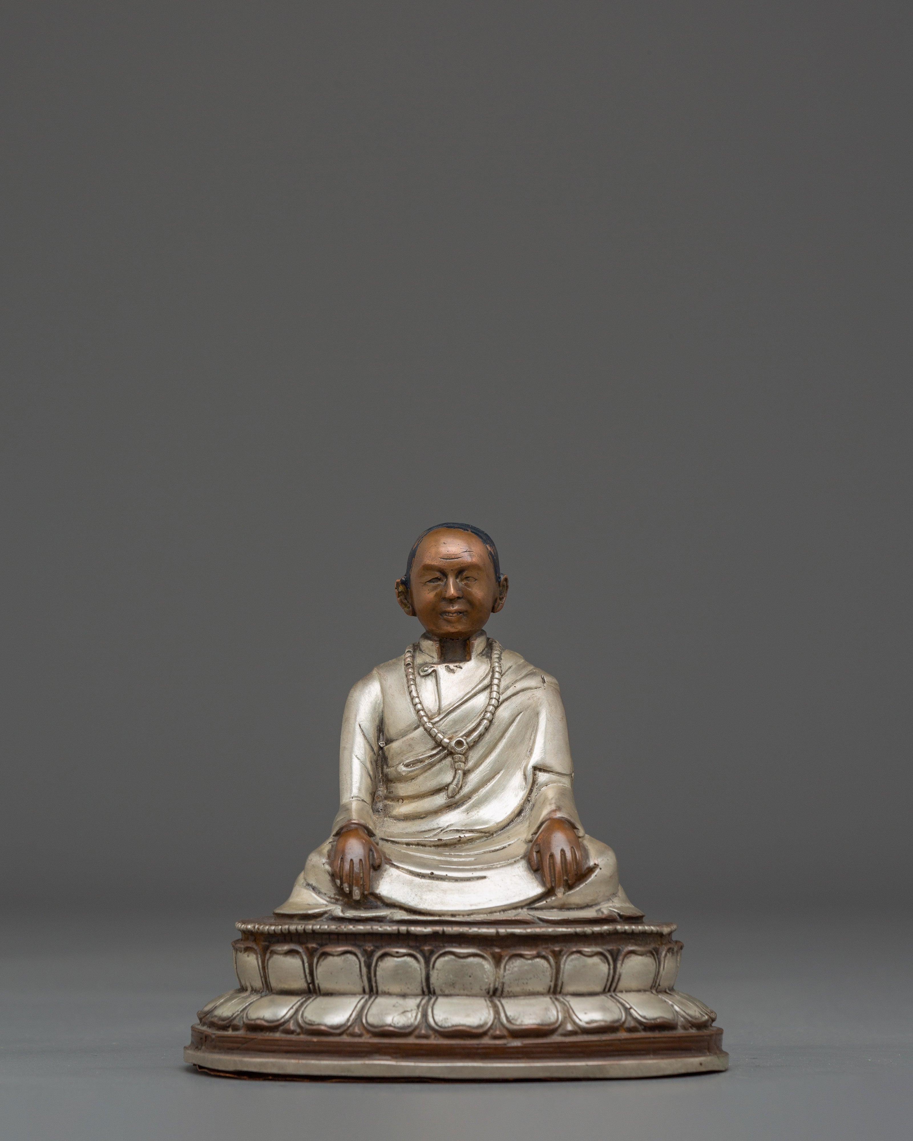Tulku Urgyen Rinpoche | Silver Plated Oxidized Copper Statue