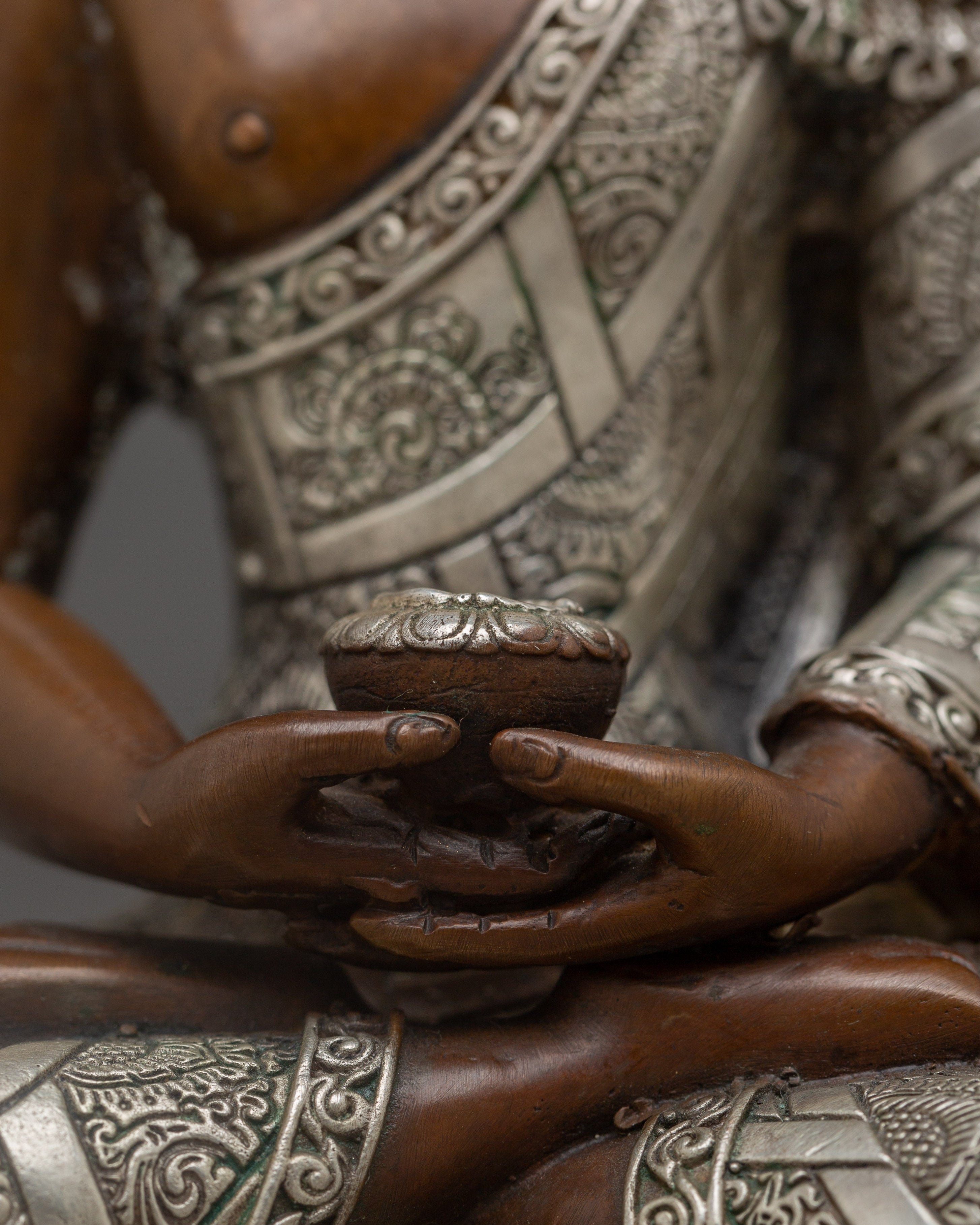 Handmade Art of Oxidized Amitabha Buddha for Meditation