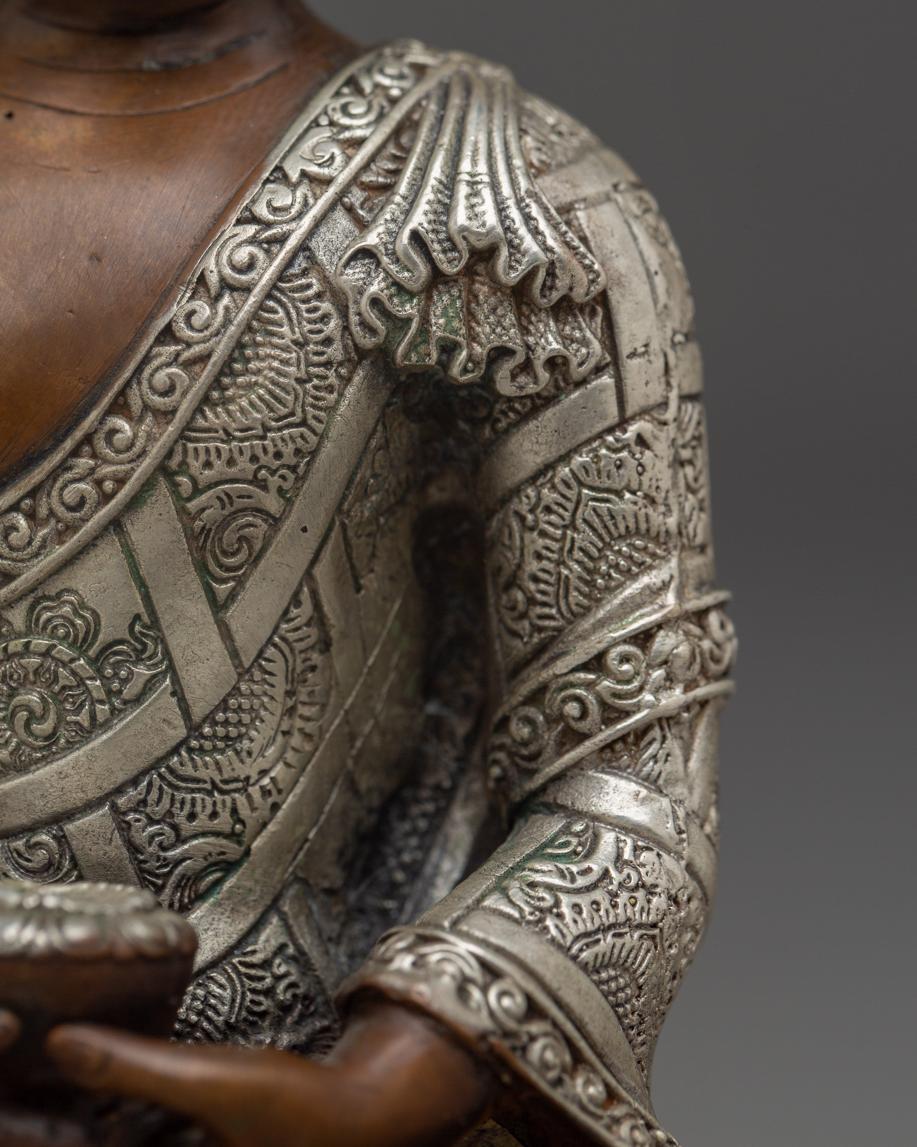 Handmade Art of Oxidized Amitabha Buddha for Meditation