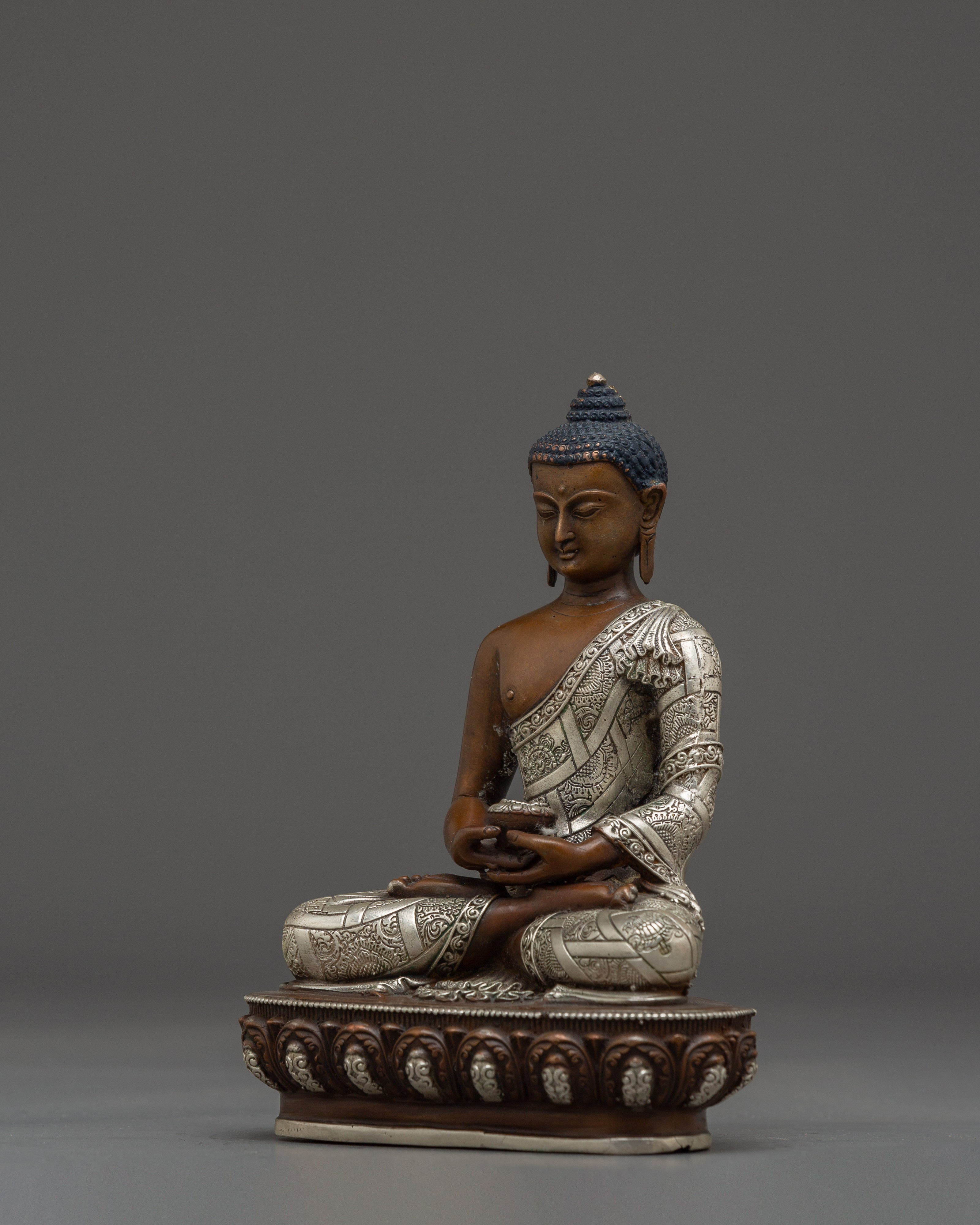 Handmade Art of Oxidized Amitabha Buddha for Meditation