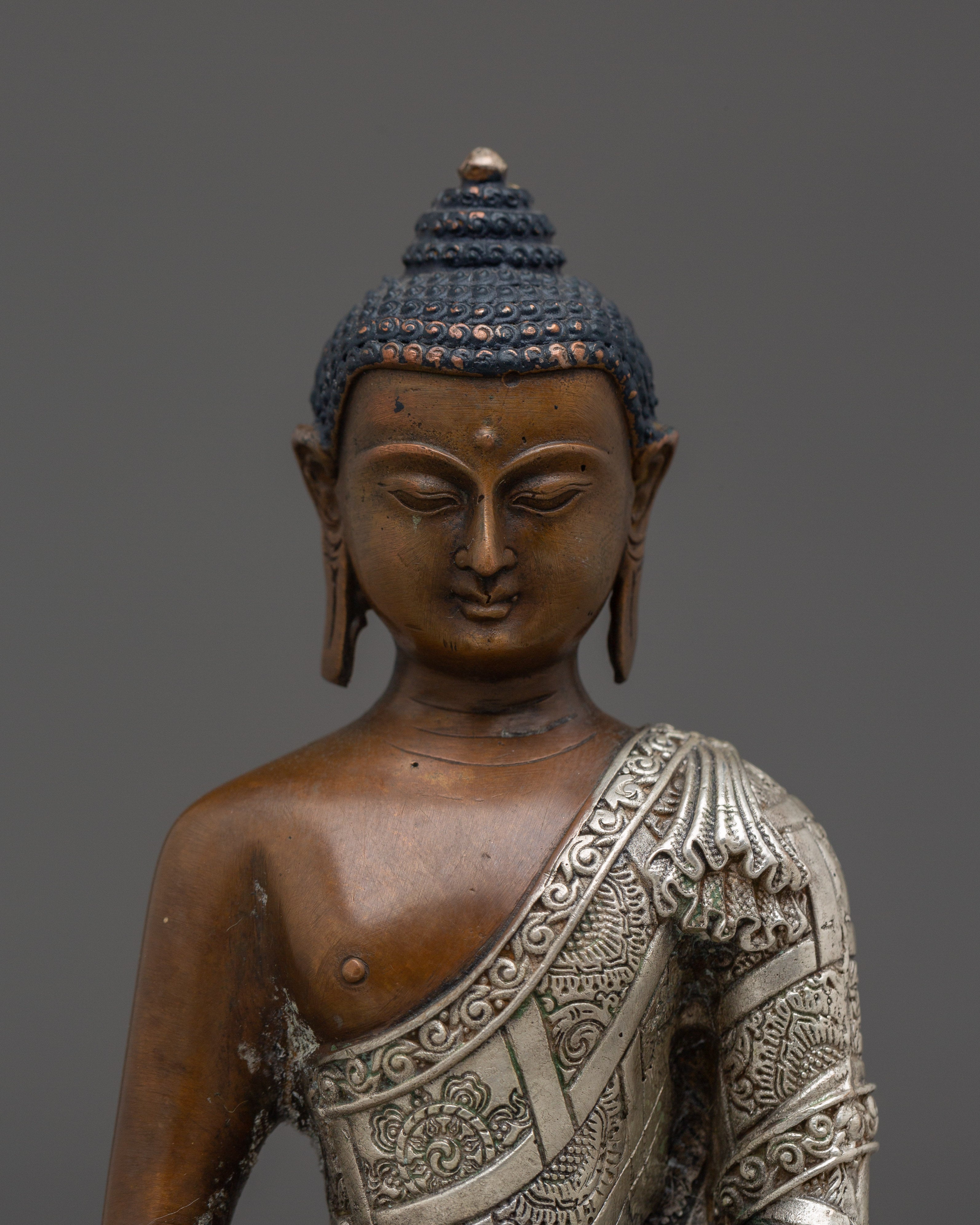 Handmade Art of Oxidized Amitabha Buddha for Meditation
