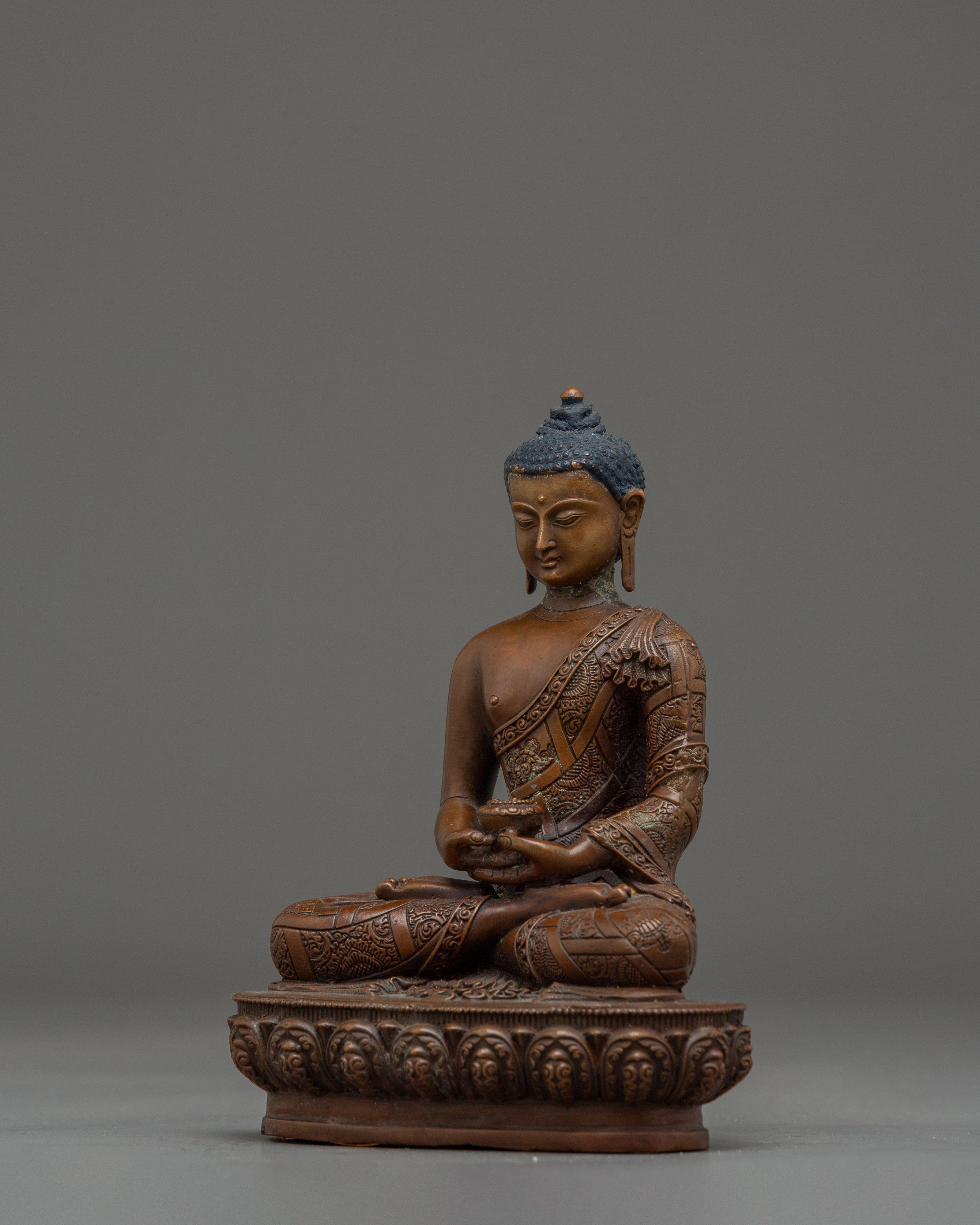 Oxidized Copper Amitabha Buddha Artwork | Serenity & Enlightened Presence