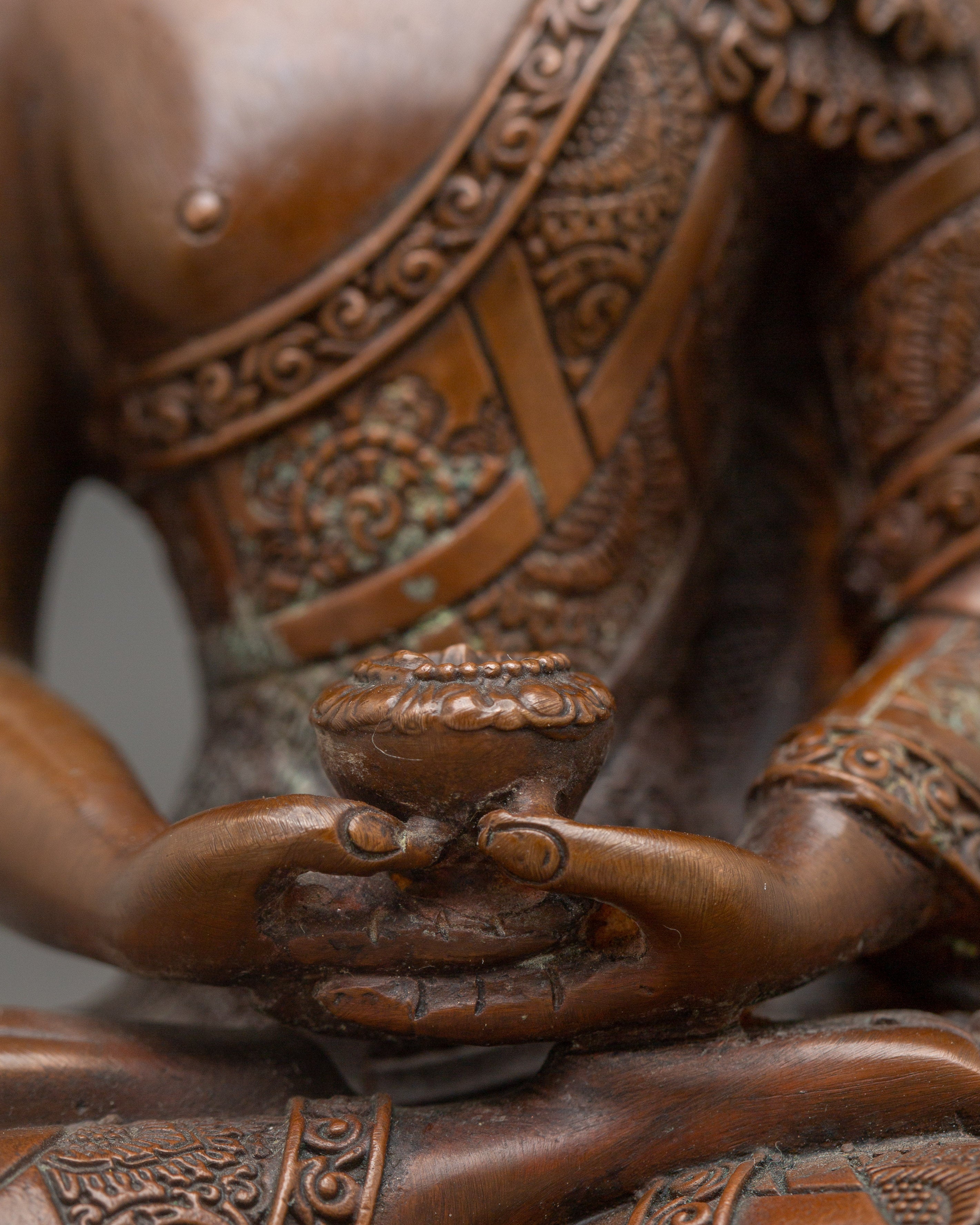 Oxidized Copper Amitabha Buddha Artwork | Serenity & Enlightened Presence