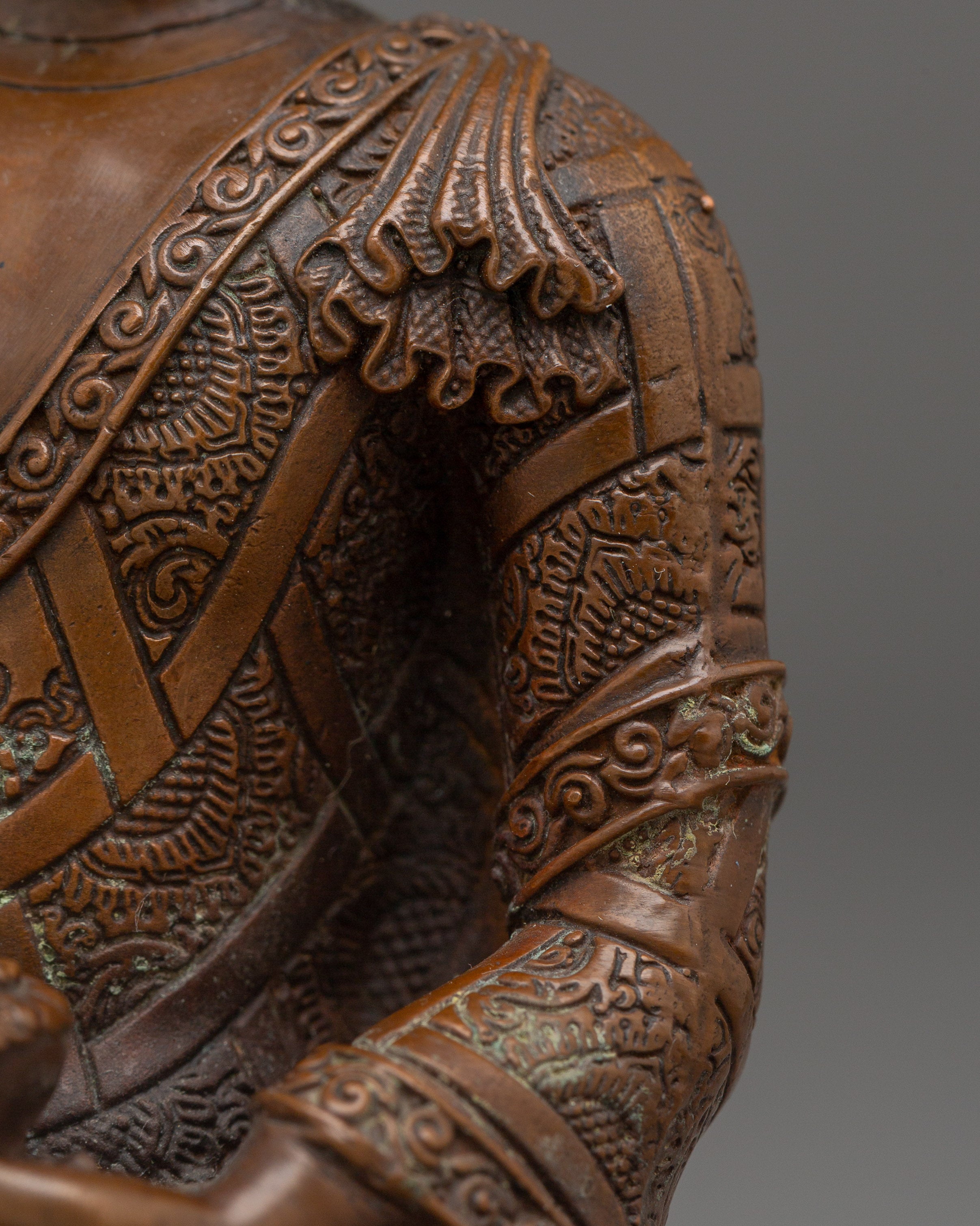 Oxidized Copper Amitabha Buddha Artwork | Serenity & Enlightened Presence