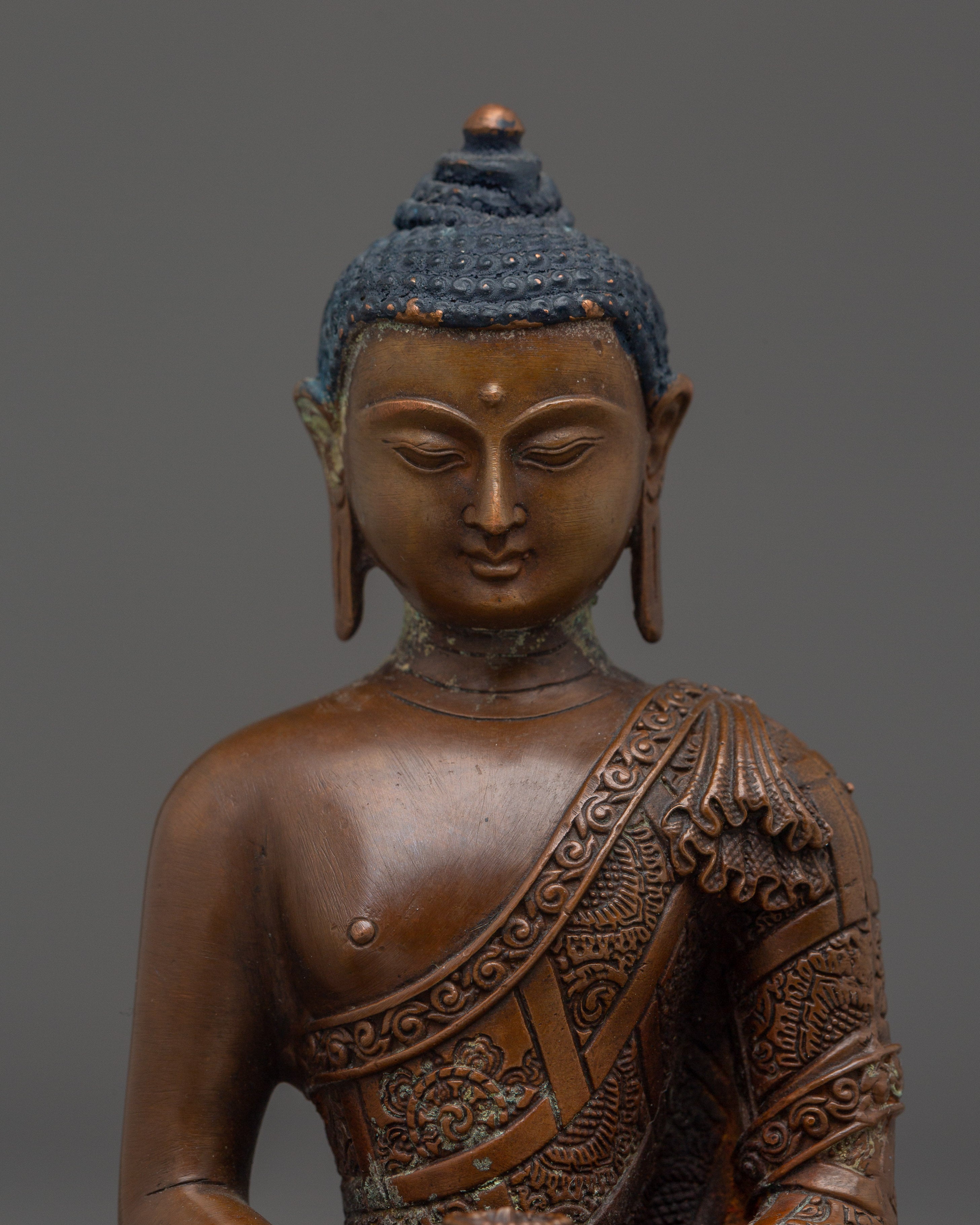 Oxidized Copper Amitabha Buddha Artwork | Serenity & Enlightened Presence