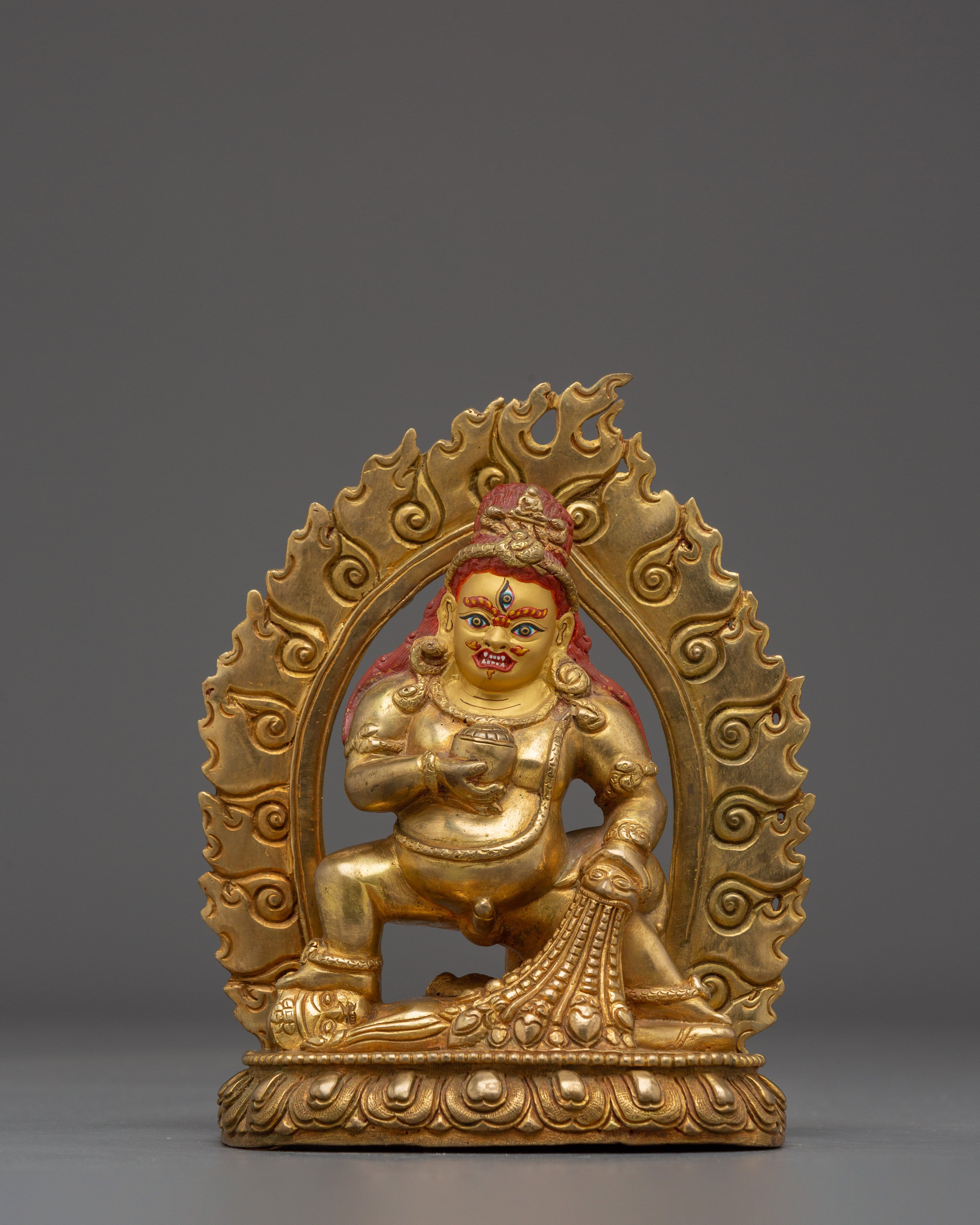 Golden Copper Black Dzambhala Statue