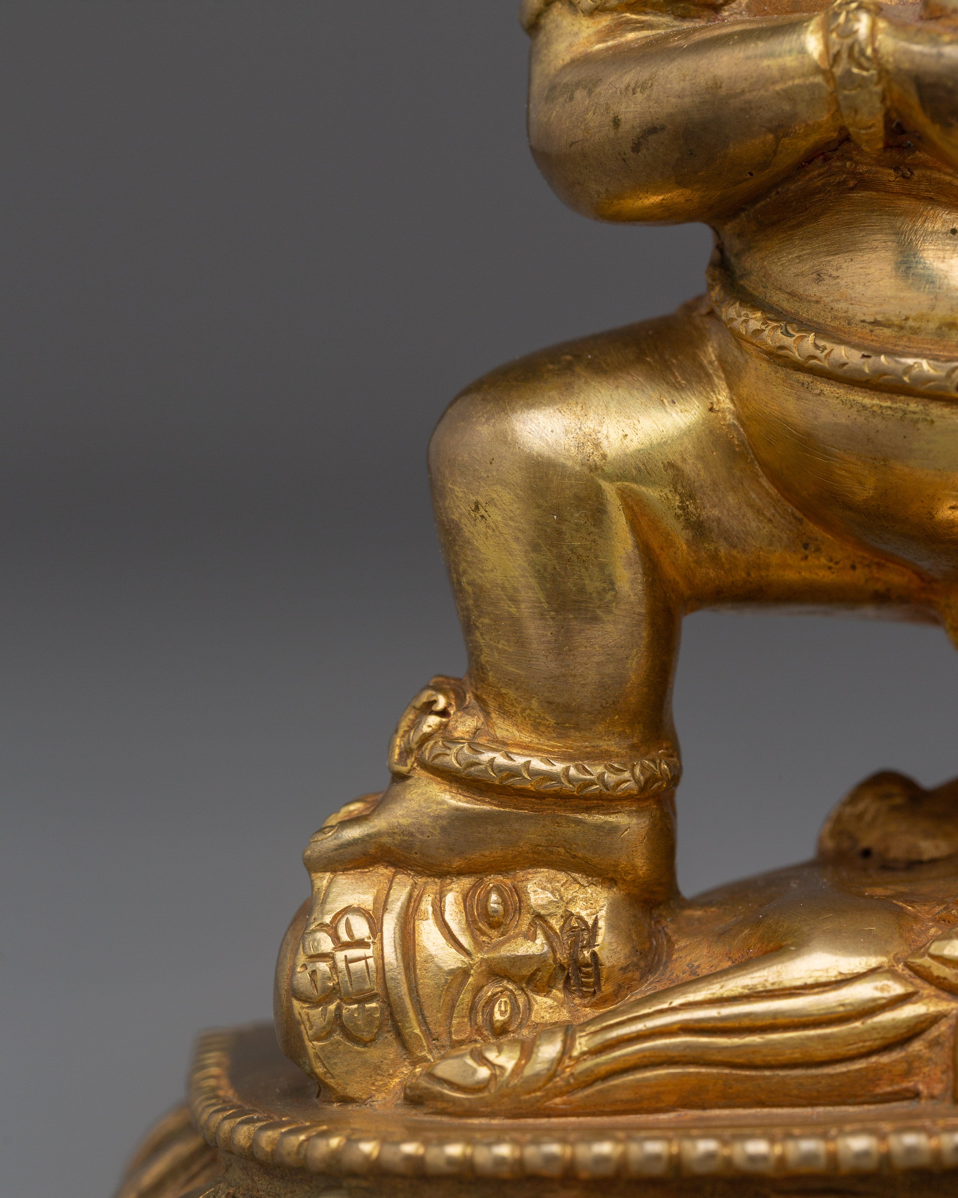 Golden Copper Black Dzambhala Statue | Guardian of Wealth